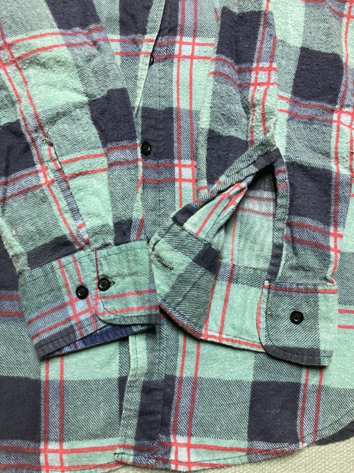 Vintage 80s flannel shirt brushed cotton blue plaid soft men’s XXL Size US XXL / EU 58 / 5 - 2 Thumbnail