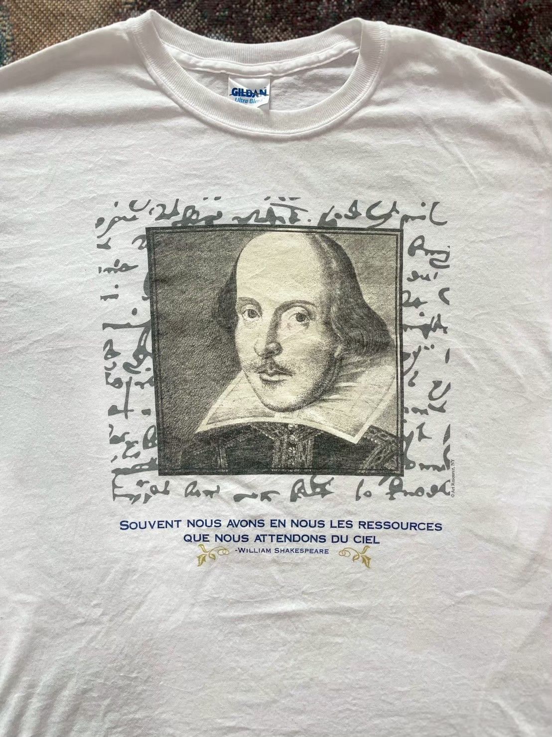 Gildan Vintage William Shakespeare T-shirt 2000s Size US XS / EU 42 / 0 - 3 Thumbnail