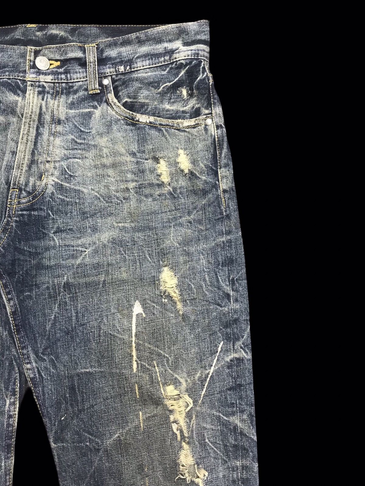 Seditionaries 💥FLARE💥VERY RARE UNBRND PAINT SPLASH DISTRESSED DENIM F307 Size US 34 / EU 50 - 3 Thumbnail