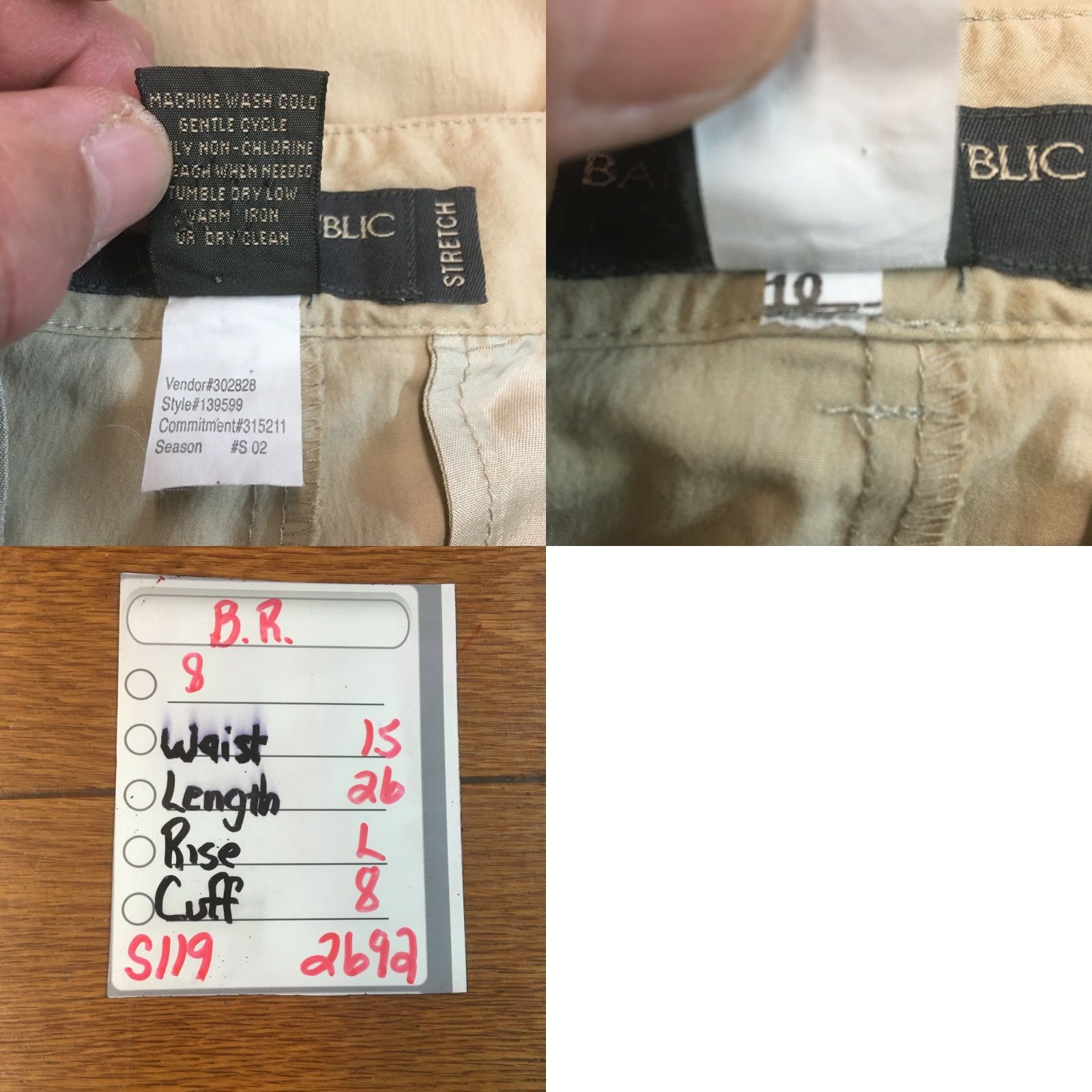 Banana Republic Banana Republic Women's Stretch Flat Front Dress Pants Size 8 Beige Casual Regular Fit Size 30" / US 8 / IT 44 - 8 Thumbnail