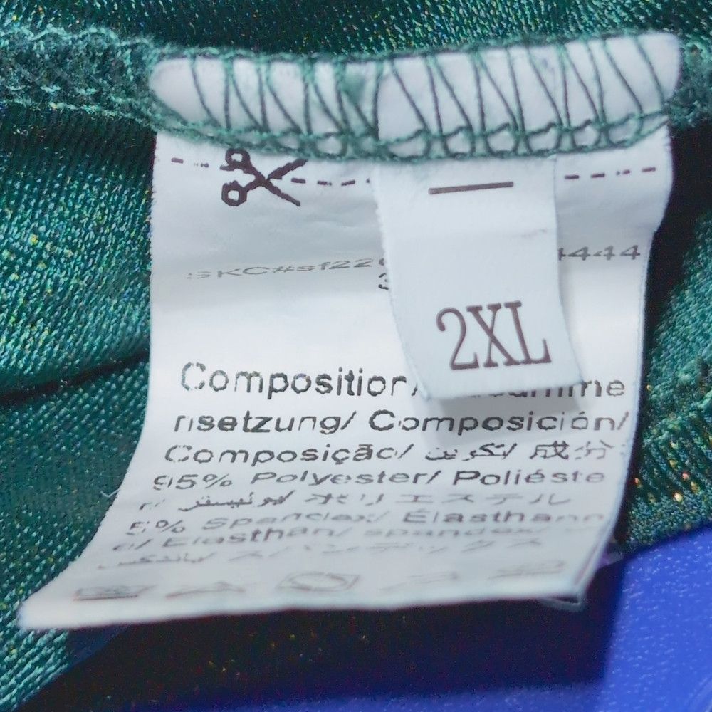 Other Unbranded 2XL Elegant Emerald Green Sparkle Draped Women's Size XXL / US 16-18 / IT 52-54 - 5 Thumbnail