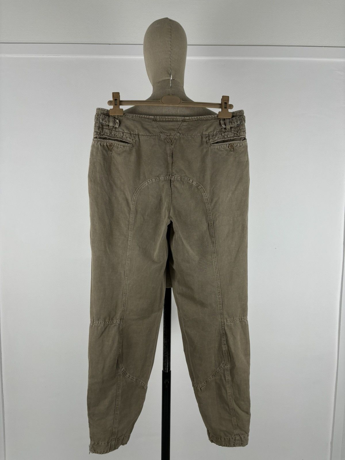 Prada Archive Linen-Cotton Garment Dyed Pants Cargo Zip Trousers Size US 33 - 4 Thumbnail