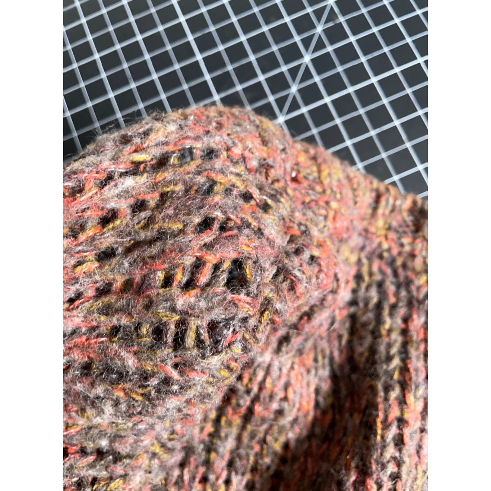 Vintage Wool Mohair Blend Sweater Women's Large Brown Open Knit Pullover Hand Pockets Size L / US 10 / IT 46 - 4 Thumbnail