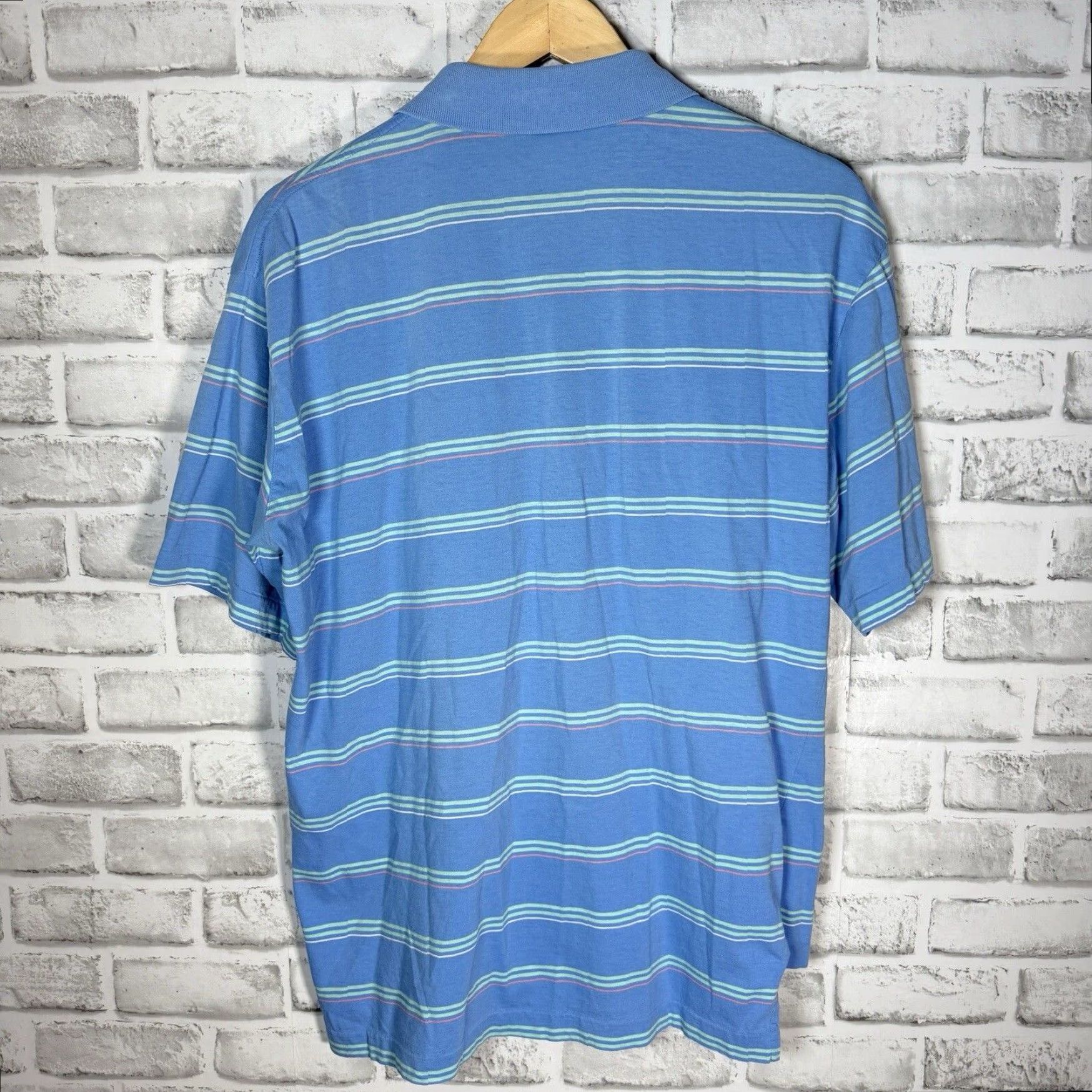Lacoste VINTAGE Lacoste Striped Polo Shirt Mens Medium Blue 100% Cotton Regular Size US M / EU 48-50 / 2 - 5 Thumbnail
