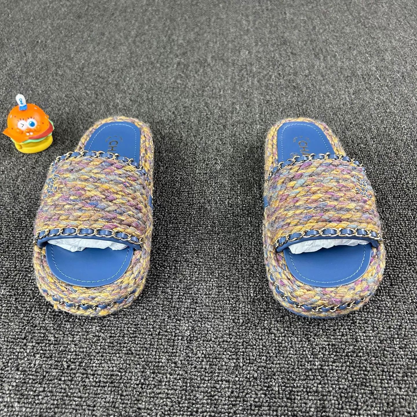 Chanel Chanel Classic Woven Chain Slippers EU 36 Blue Sole Size US 5.5 / IT 35.5 - 2 Thumbnail