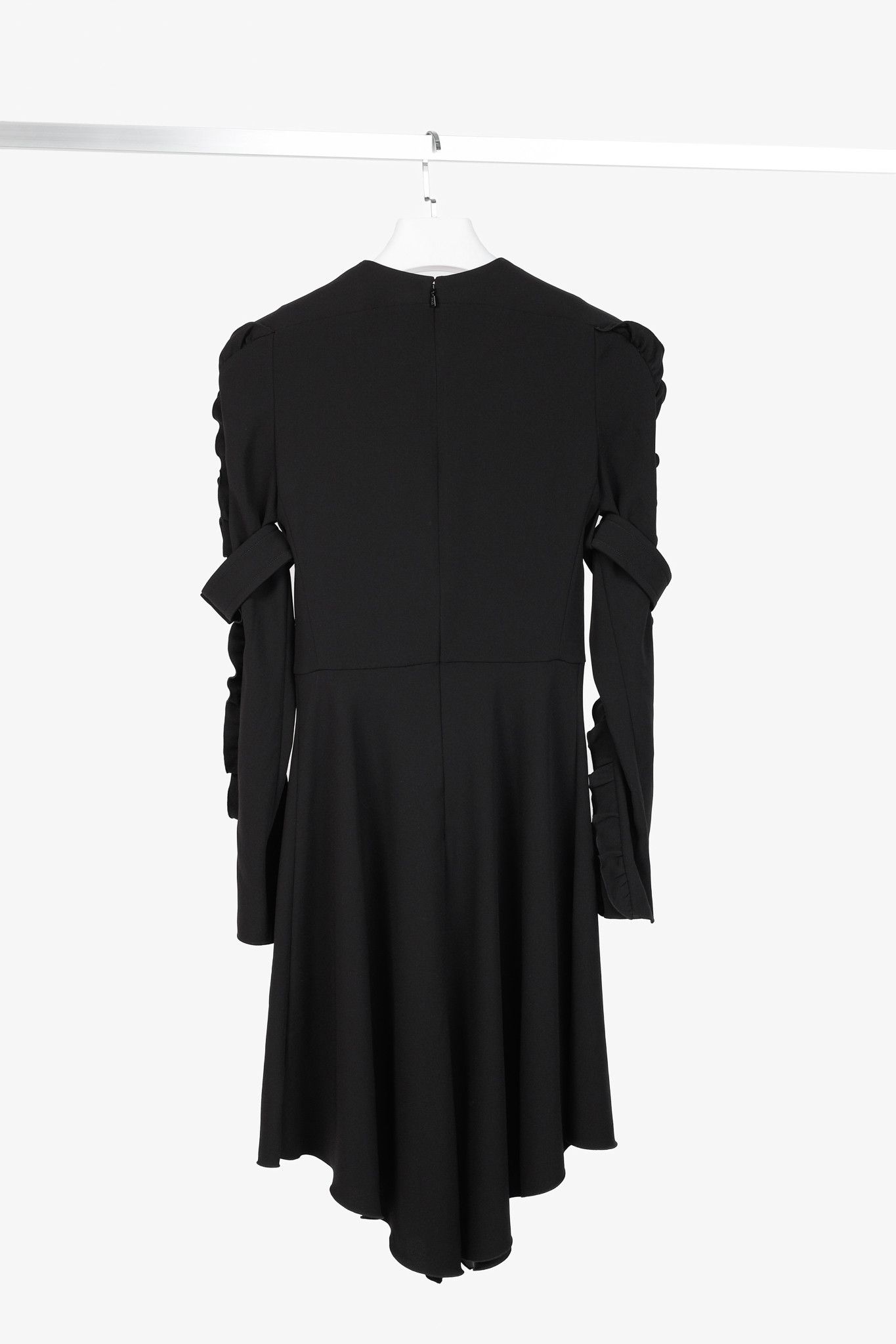 Chloe Chloe AW/18 Black Crepe Ruffled-Sleeve Midi Dress Size XS / US 0-2 / IT 36-38 - 2 Thumbnail