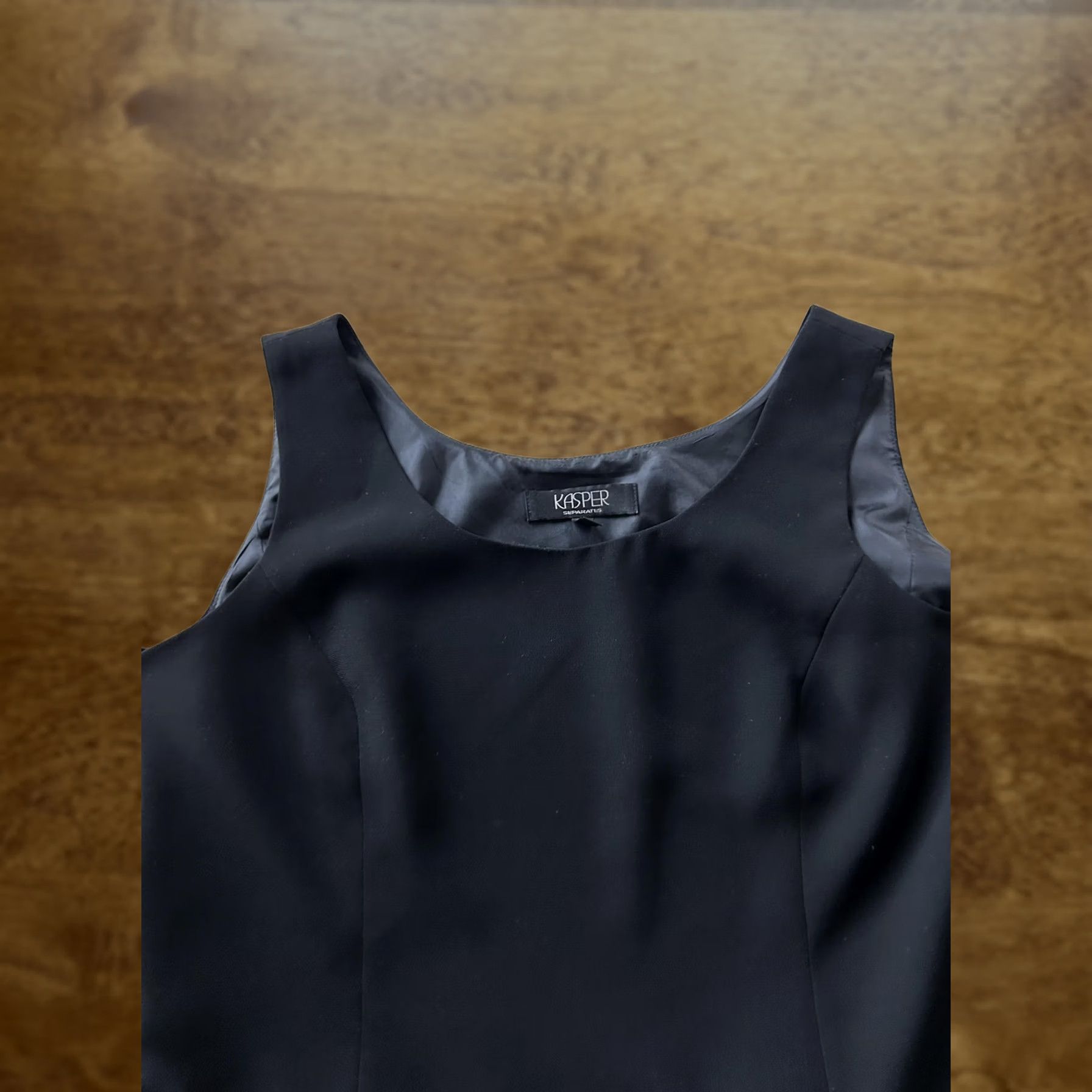 Kasper Kasper Tank Top Womens 14P Petite Black Sleeveless Scoop Neck Lined Shell Career Size XL / US 12-14 / IT 48-50 - 1 Thumbnail