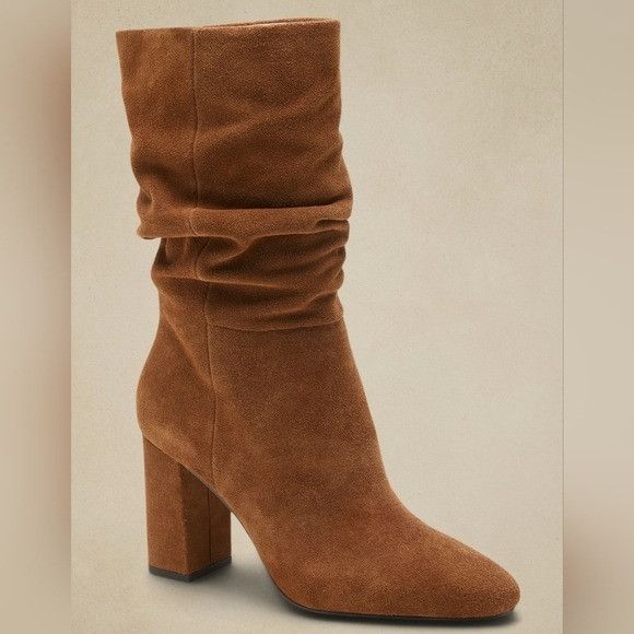 Banana Republic Banana Republic Suede Leather Brown Mid Calf Slouch Slouchy Size US 10 / IT 40 - 9 Thumbnail