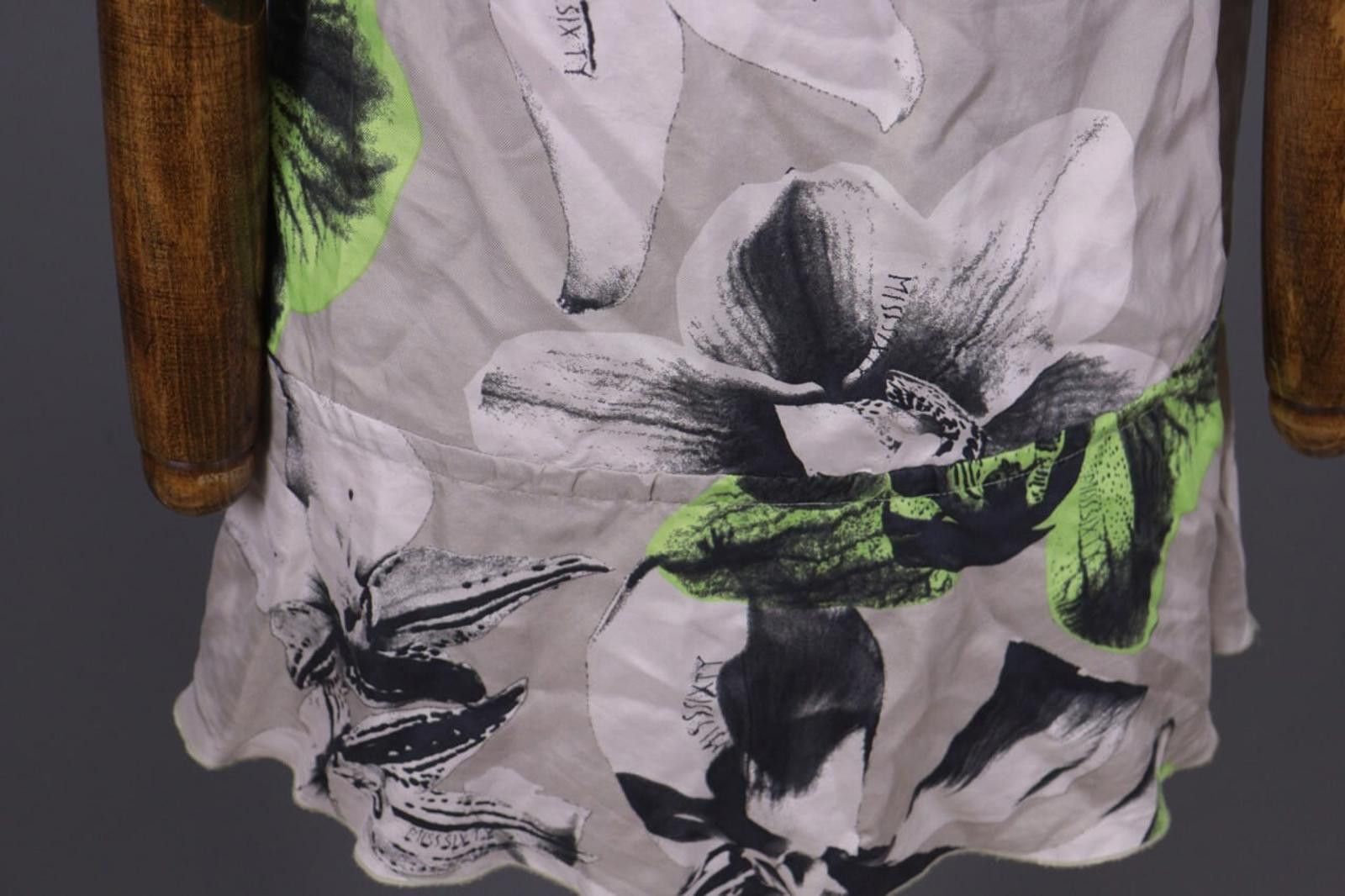 Designer Miss Sixty Gray Floral Sleeveless Summer Tunic Dress S Size S / US 4 / IT 40 - 12 Thumbnail