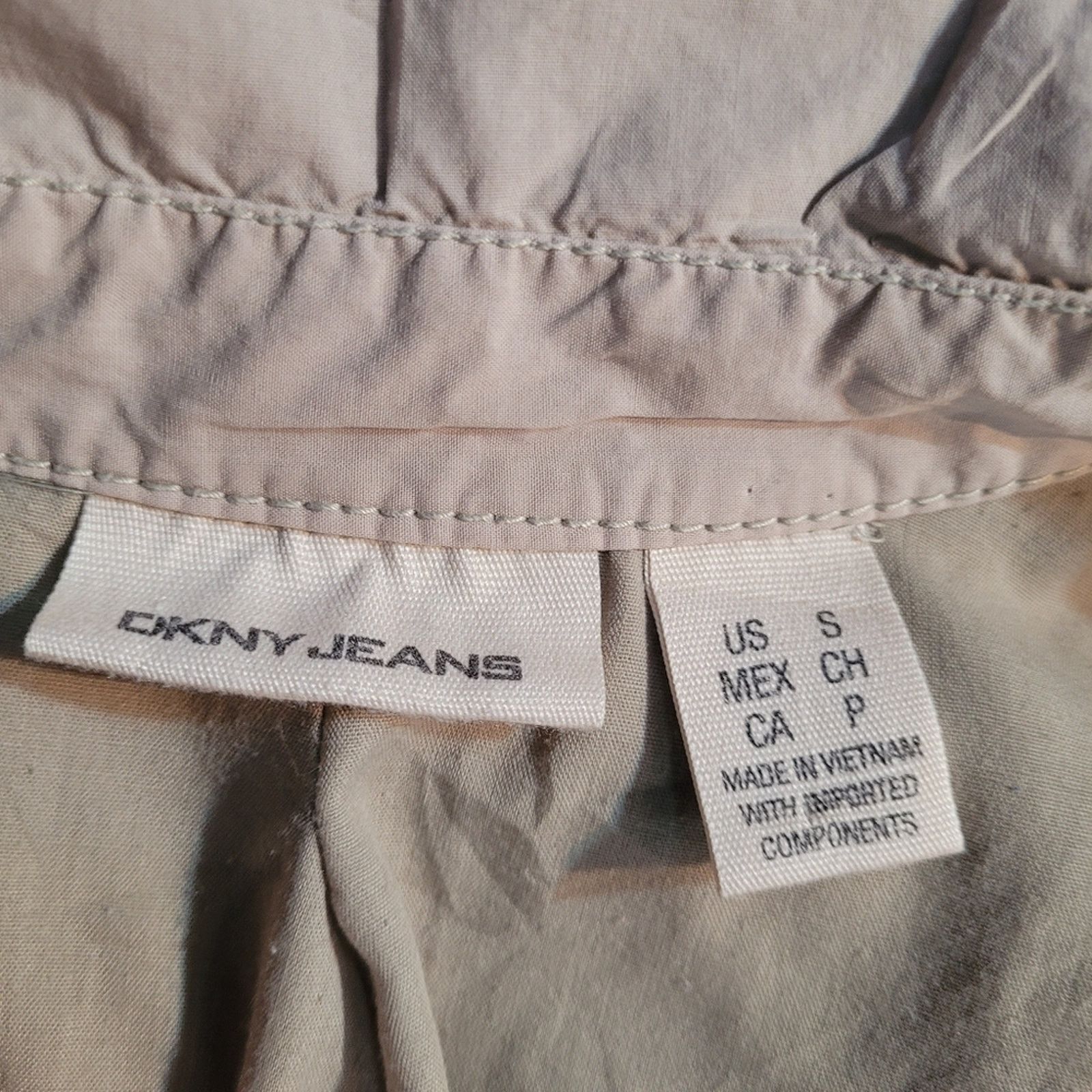 DKNY DKNY Women's Tan Cropped Jacket Lined 3/4 Sleeves Sz S Size S / US 4 / IT 40 - 4 Thumbnail