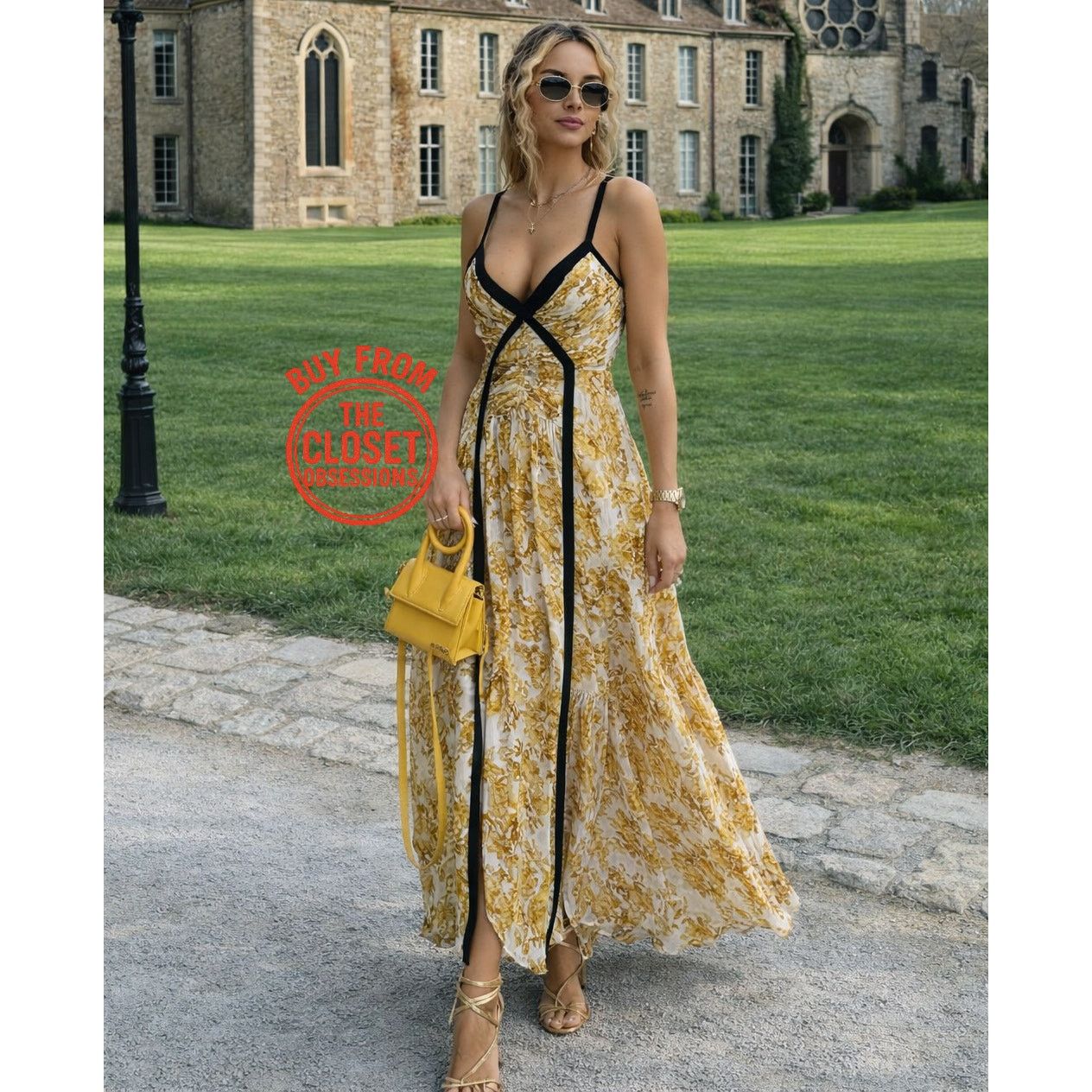 Zara ZARA Printed Yellow Viscose Maxi Dress NWT Size M / US 6-8 / IT 42-44 - 6 Thumbnail