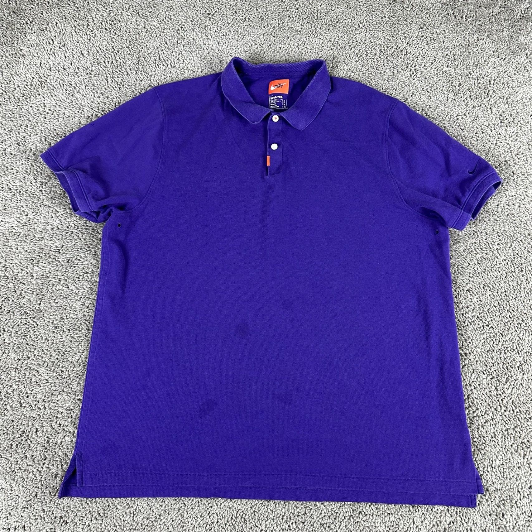 Nike Nike Polo Shirt Mens XL Purple Dri-FIT Performance Golf Pique Athletic Short Sleeve Collar Solid Moisture Wicking Tagless Cotton Polyester Shirt Sport Size US XXL / EU 58 / 5 - 2 Thumbnail