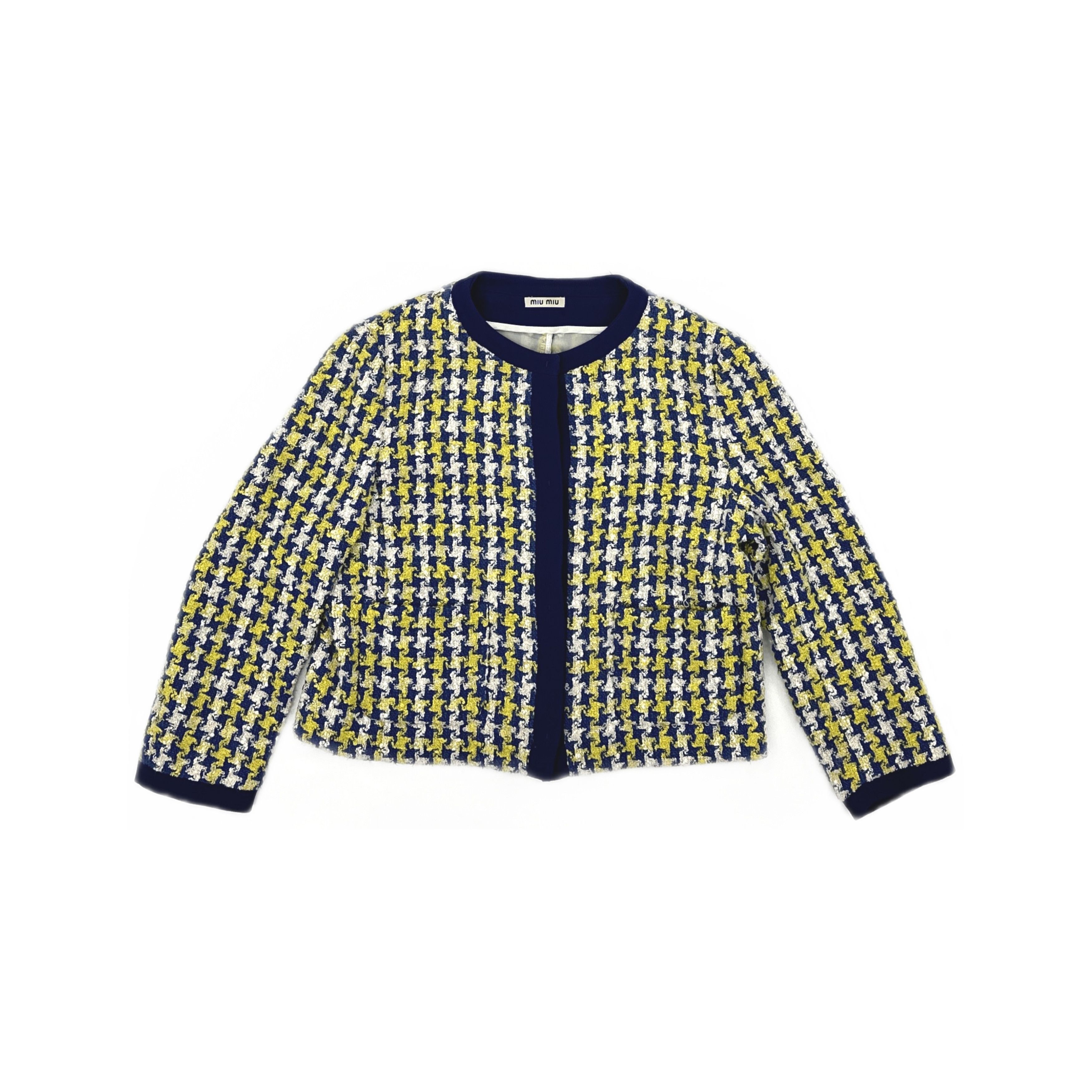 Miu Miu Miu Miu Houndstooth Tweed Jacket Size 38 Size XS / US 0-2 / IT 36-38 - 1 Thumbnail