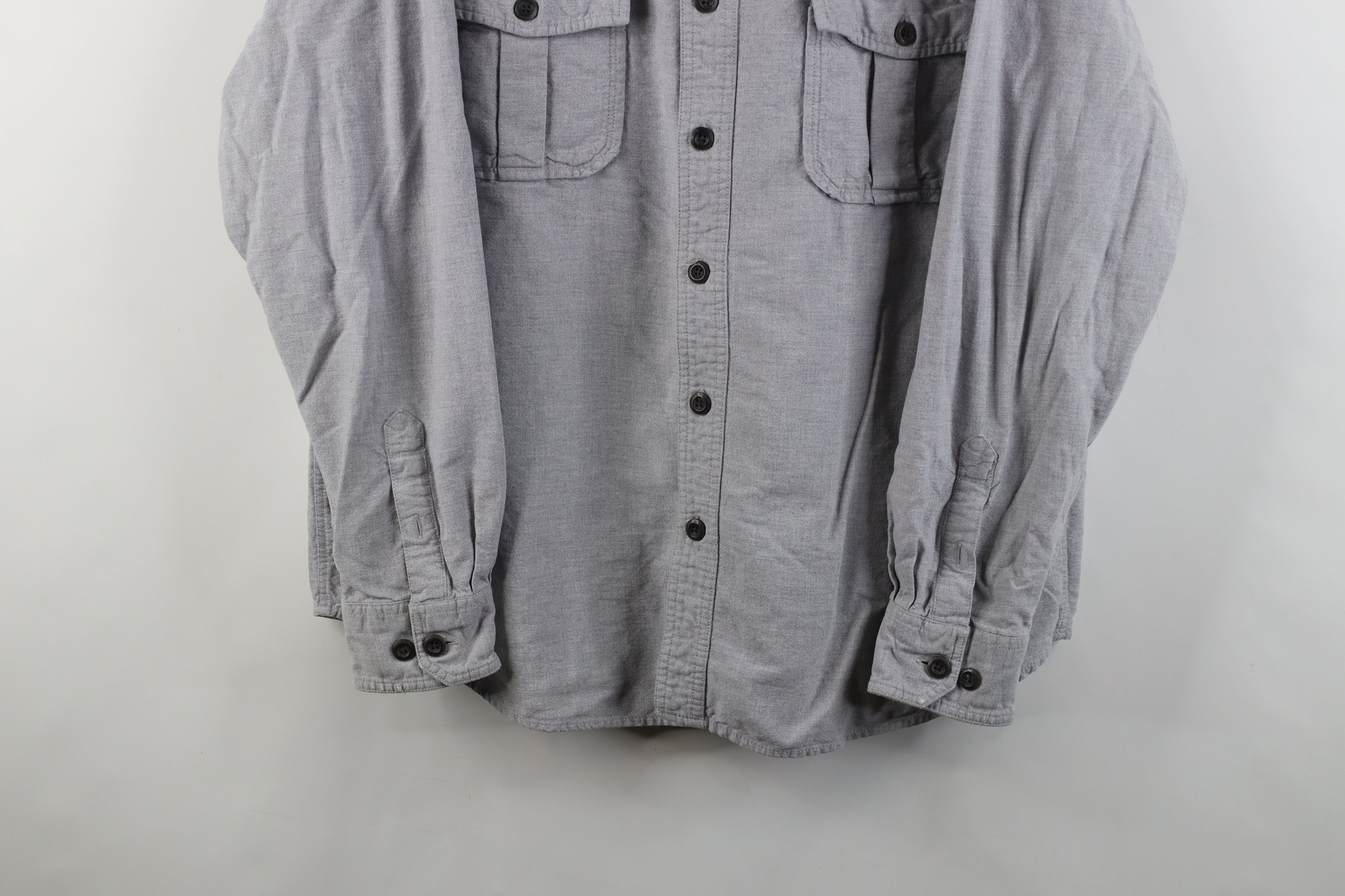 Eddie Bauer × Vintage Vintage Eddie Bauer Flannel Chambray Collared Button Shirt Size US XL / EU 56 / 4 - 3 Thumbnail
