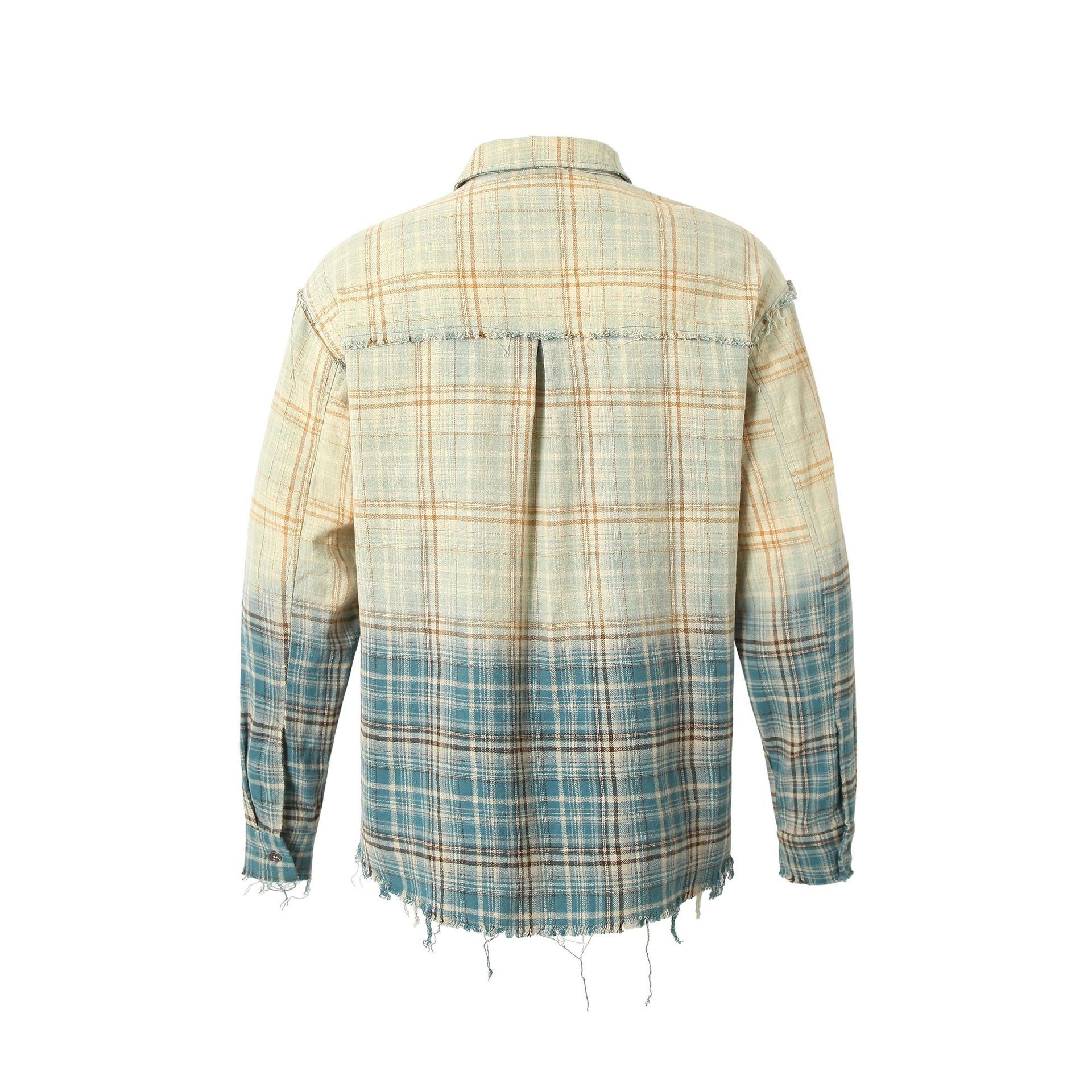 Vintage Plaid Distressed Long Sleeve Shirt Size US L / EU 52-54 / 3 - 2 Thumbnail