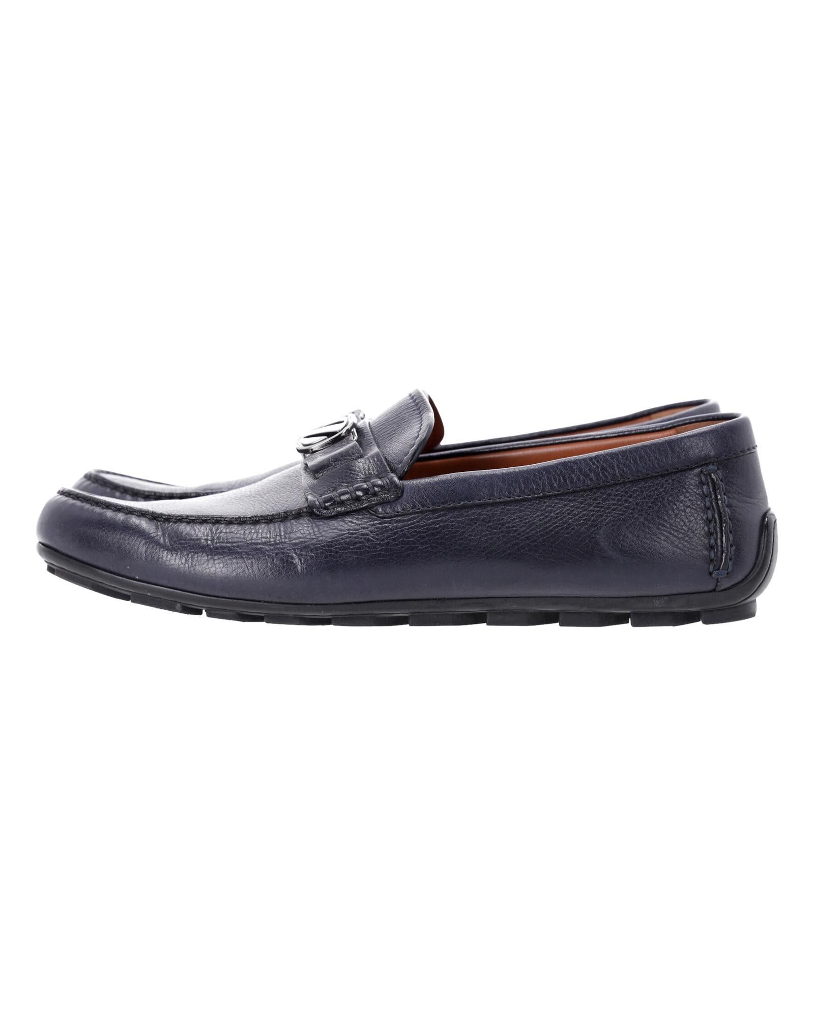 image of Ermenegildo Zegna Premium Leather Highway Loafers With Classic Design And Comfortable Sole in Blue/
