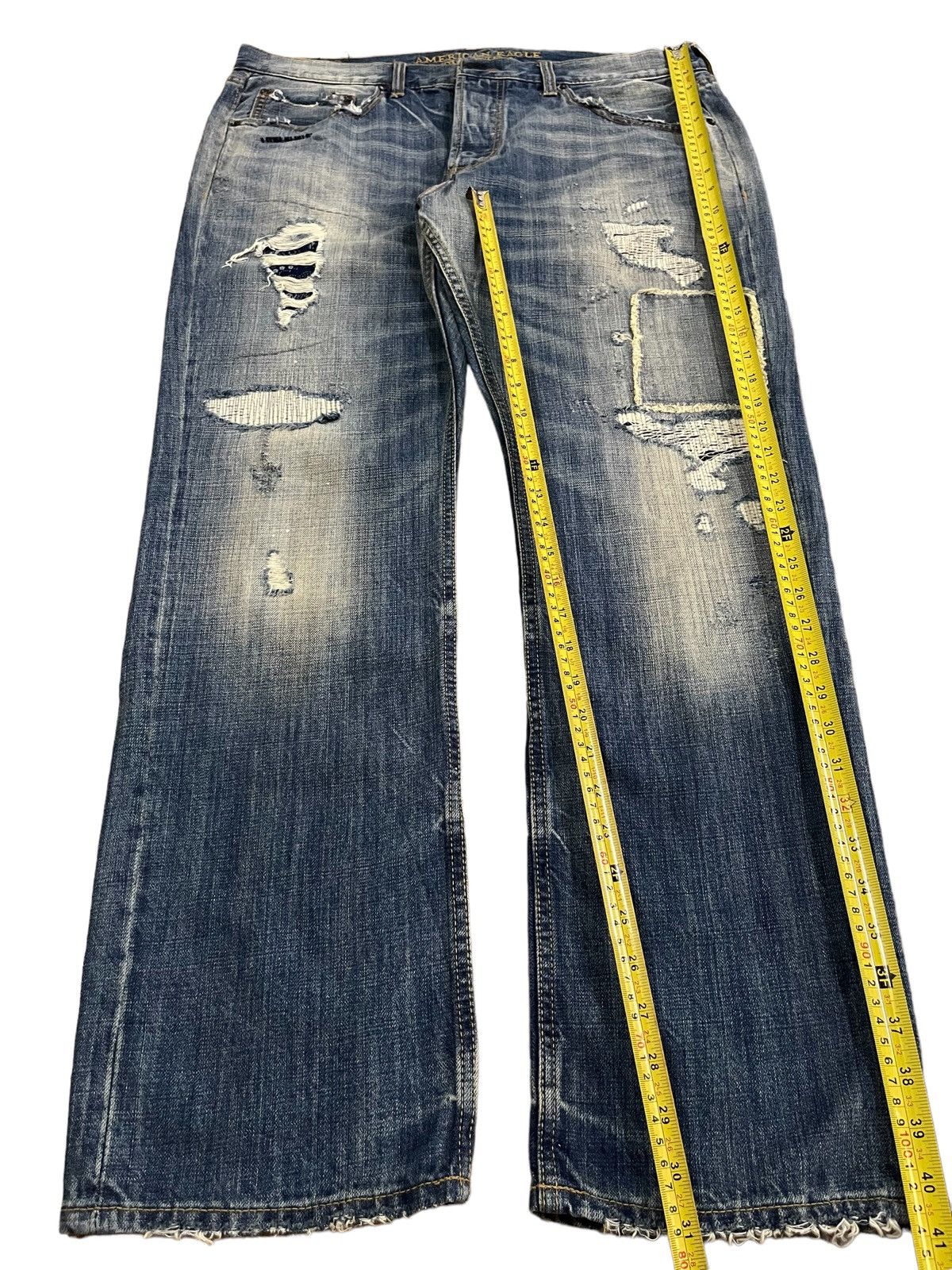 Le Grande Bleu (L.G.B.) Vintage American Eagle Outfitters Boro Distressed Loose Jean Size US 36 / EU 52 - 9 Thumbnail