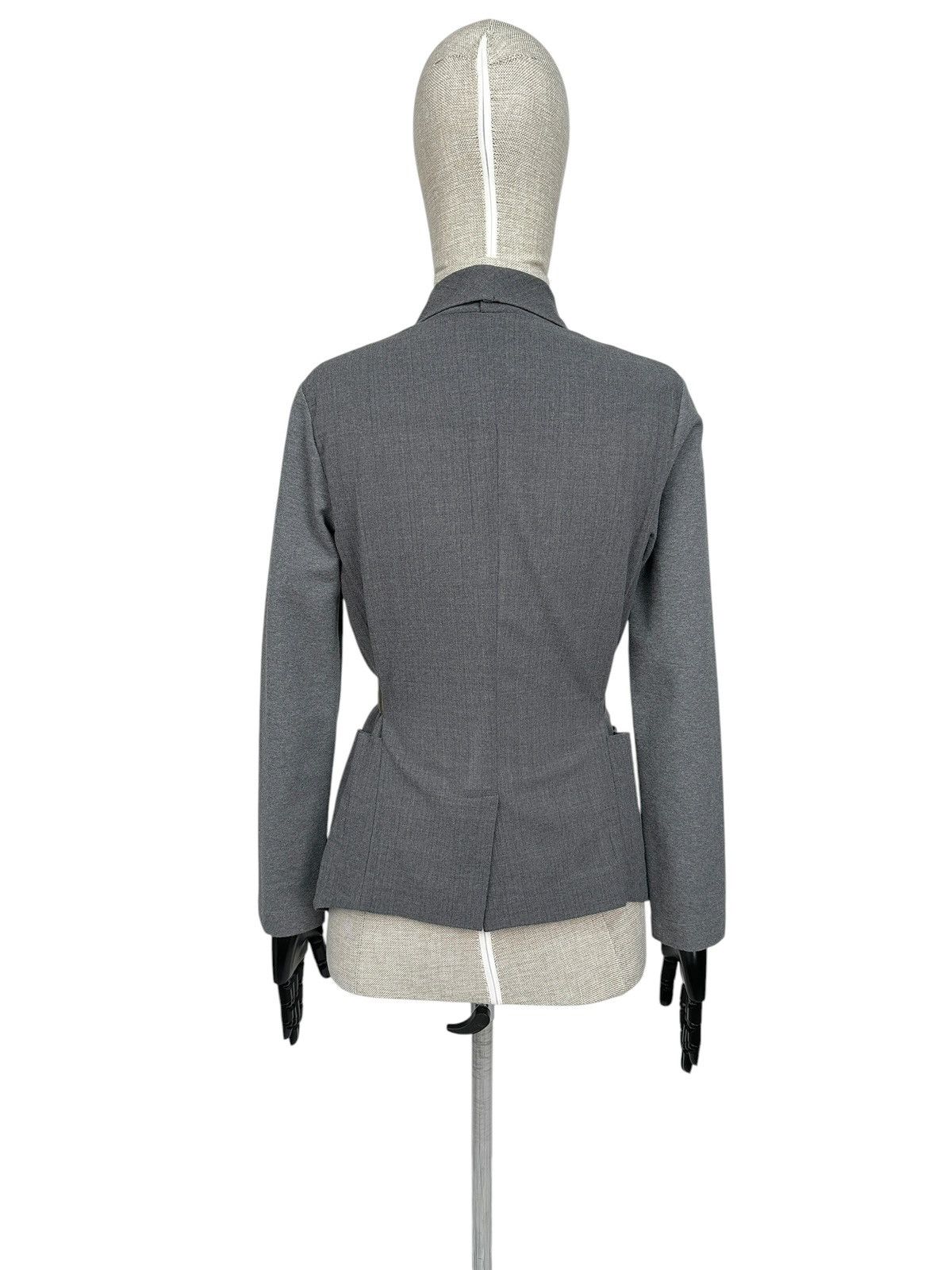 Brunello Cucinelli BRUNELLO CUCINELLI Draped Gray Wool Jacket Flower Belt Sz 40 Size S / US 4 / IT 40 - 2 Thumbnail