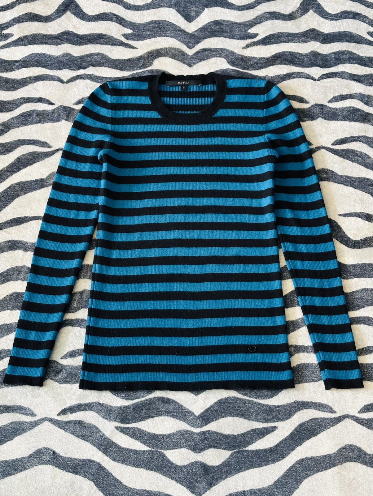 Gucci Cashmere Blend Striped Shirt Size XS / US 0-2 / IT 36-38 - 2 Thumbnail