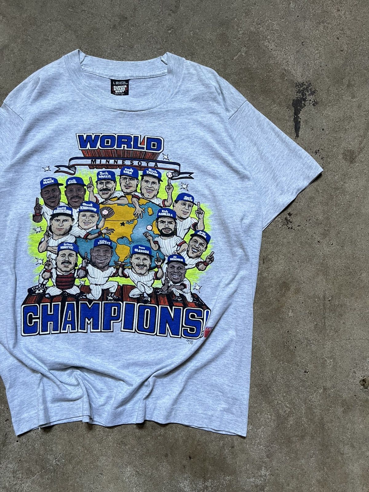 MLB Vintage 1991 Minnesota Twins World Series Caricature MLB Size US L / EU 52-54 / 3 - 1 Thumbnail