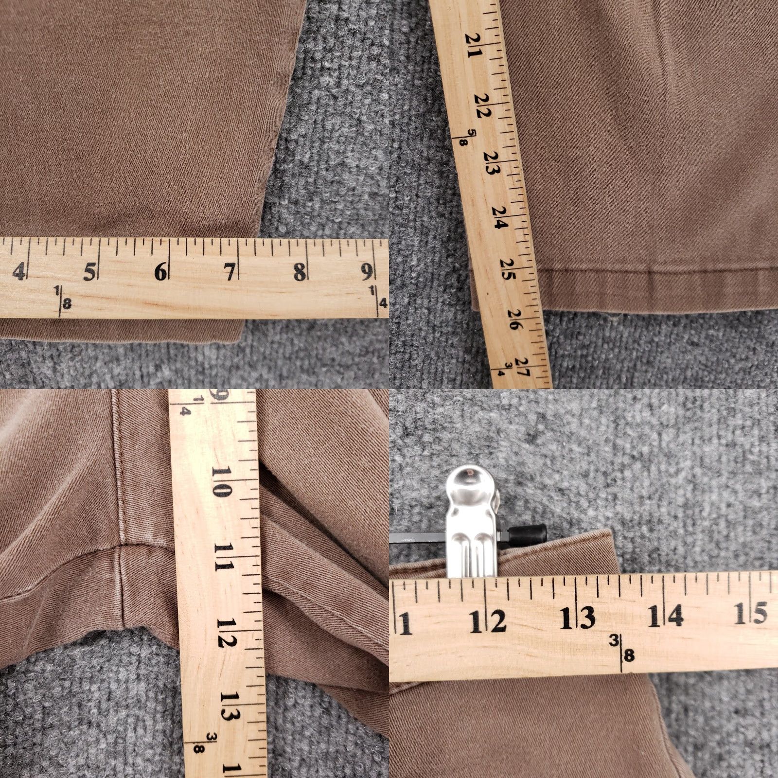 Lee Lee Khakis Pants Womens 4 Chino Flat Front Brown Straight Pockets Regular Size 27" / US 4 / IT 40 - 8 Thumbnail