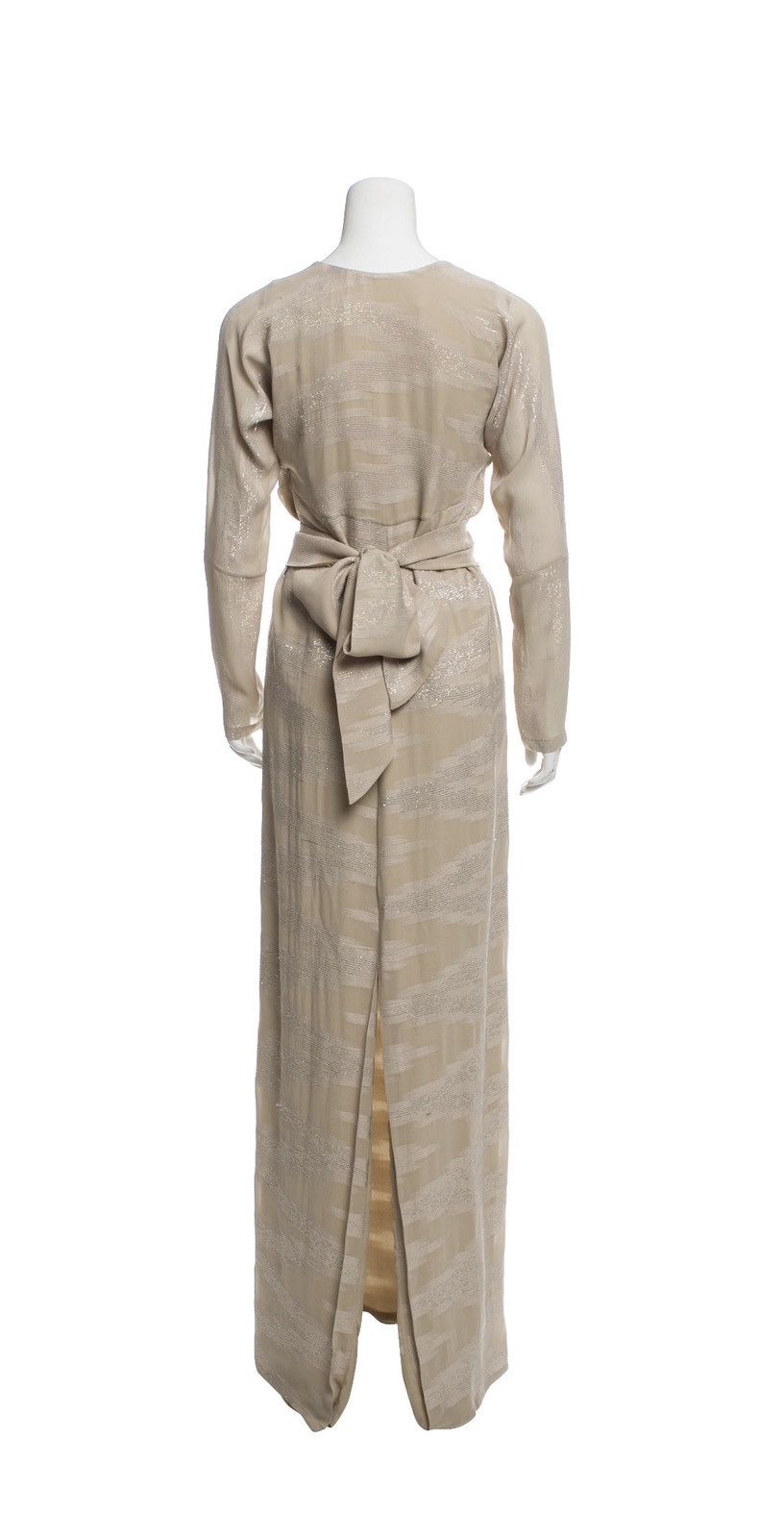 Yigal Azrouel Yigal Azrouël Silk Blend Maxi Dress XS US 2 Creme Striped Size XS / US 0-2 / IT 36-38 - 5 Thumbnail