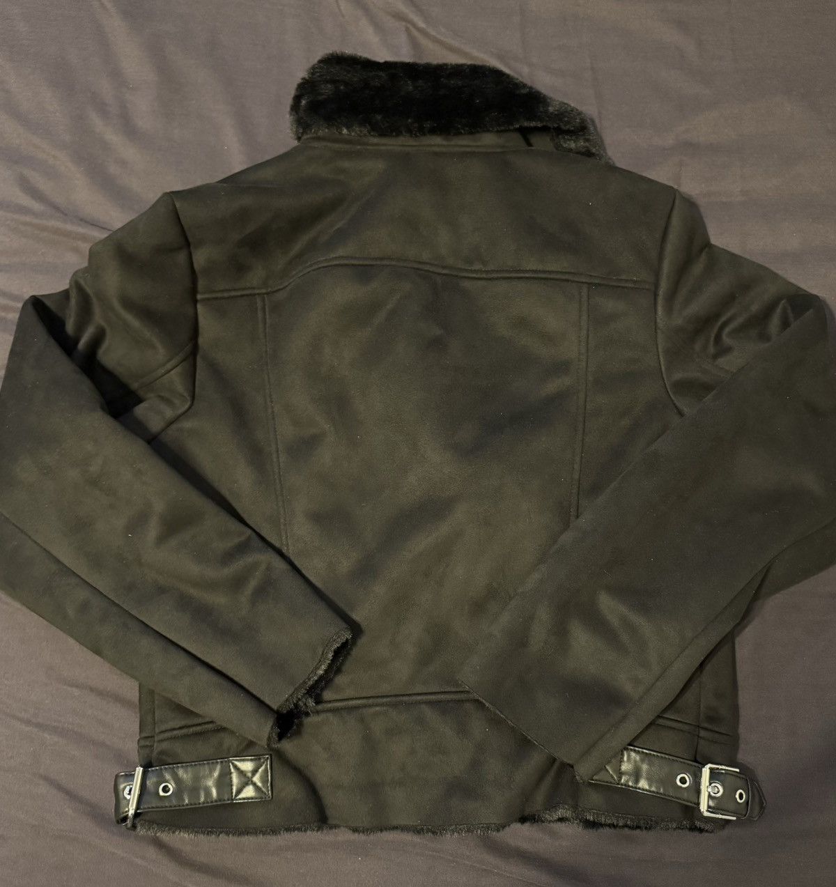 Lauren Ralph Lauren × Ralph Lauren Lauren Ralph Lauren Black Faux Shearling Moto Jacket Size M / US 6-8 / IT 42-44 - 4 Thumbnail