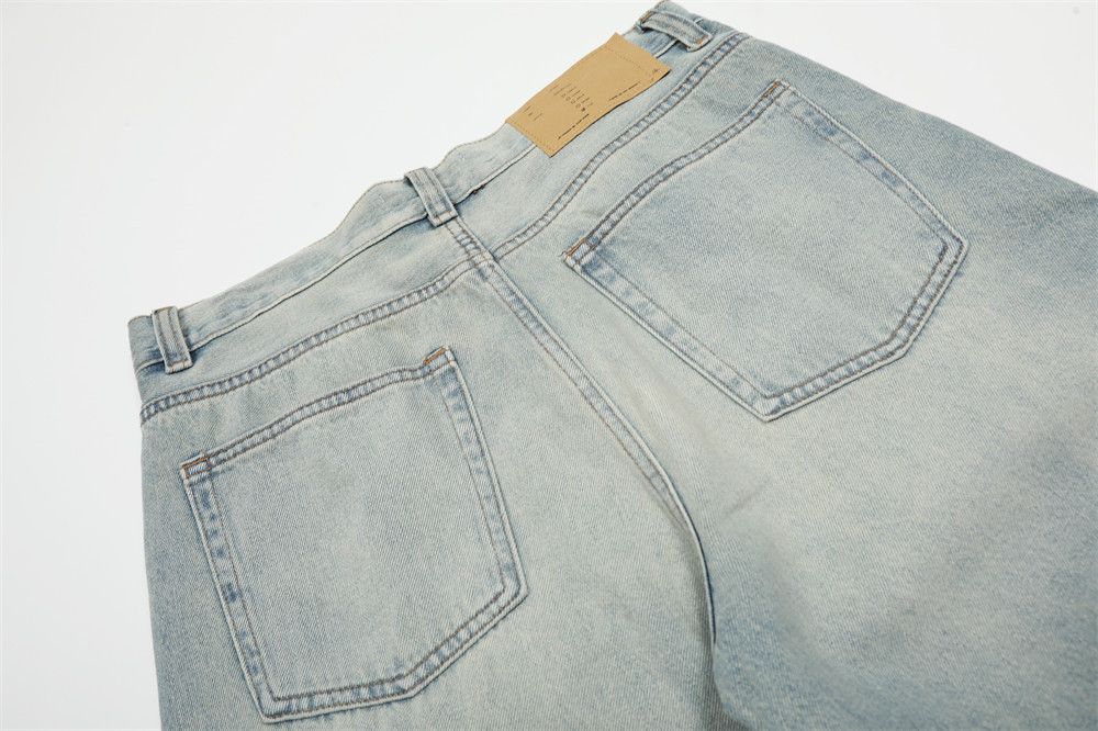 Jean Men's loose wide-leg punk distressed washed gradient jeans Size US 32 / EU 48 - 5 Thumbnail