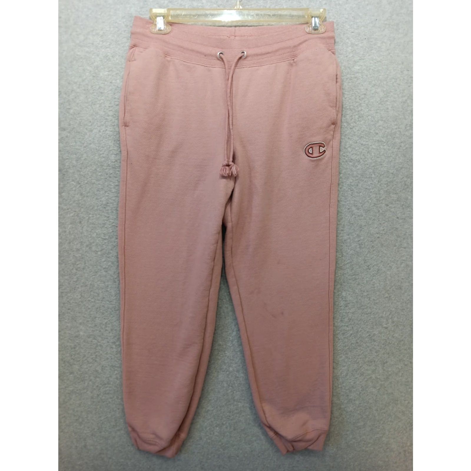 Champion VTG Champion Jogger Wms Large Pink High Waist Reverse Weave Sweatpants 90s Y2K Athleisure Logo Womens Size 36" / US 14 / IT 50 - 2 Thumbnail