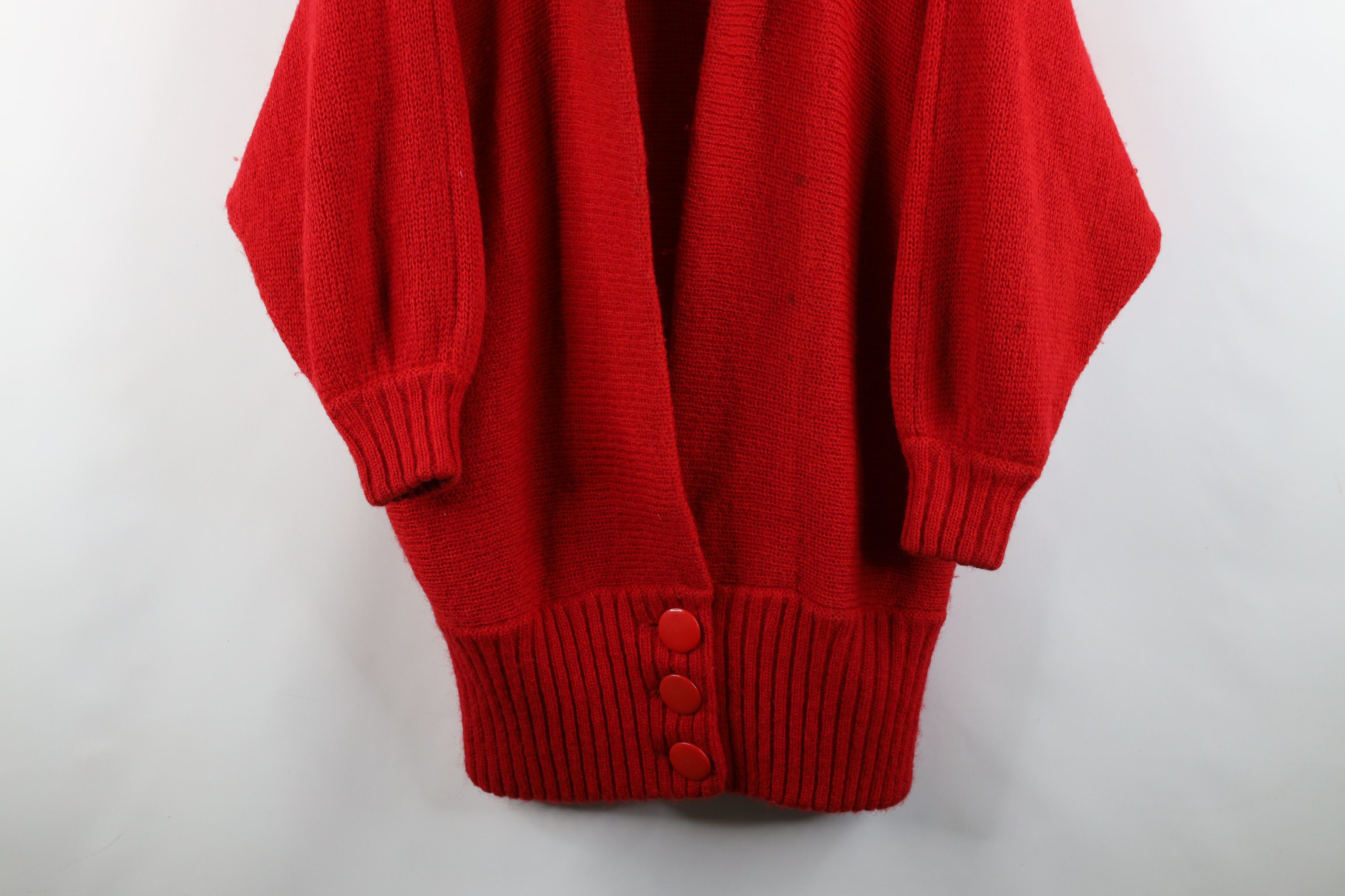 Vintage Vintage 80s Heavy Dolman Sleeve Wool Knit Cardigan Sweater Size M / US 6-8 / IT 42-44 - 3 Thumbnail