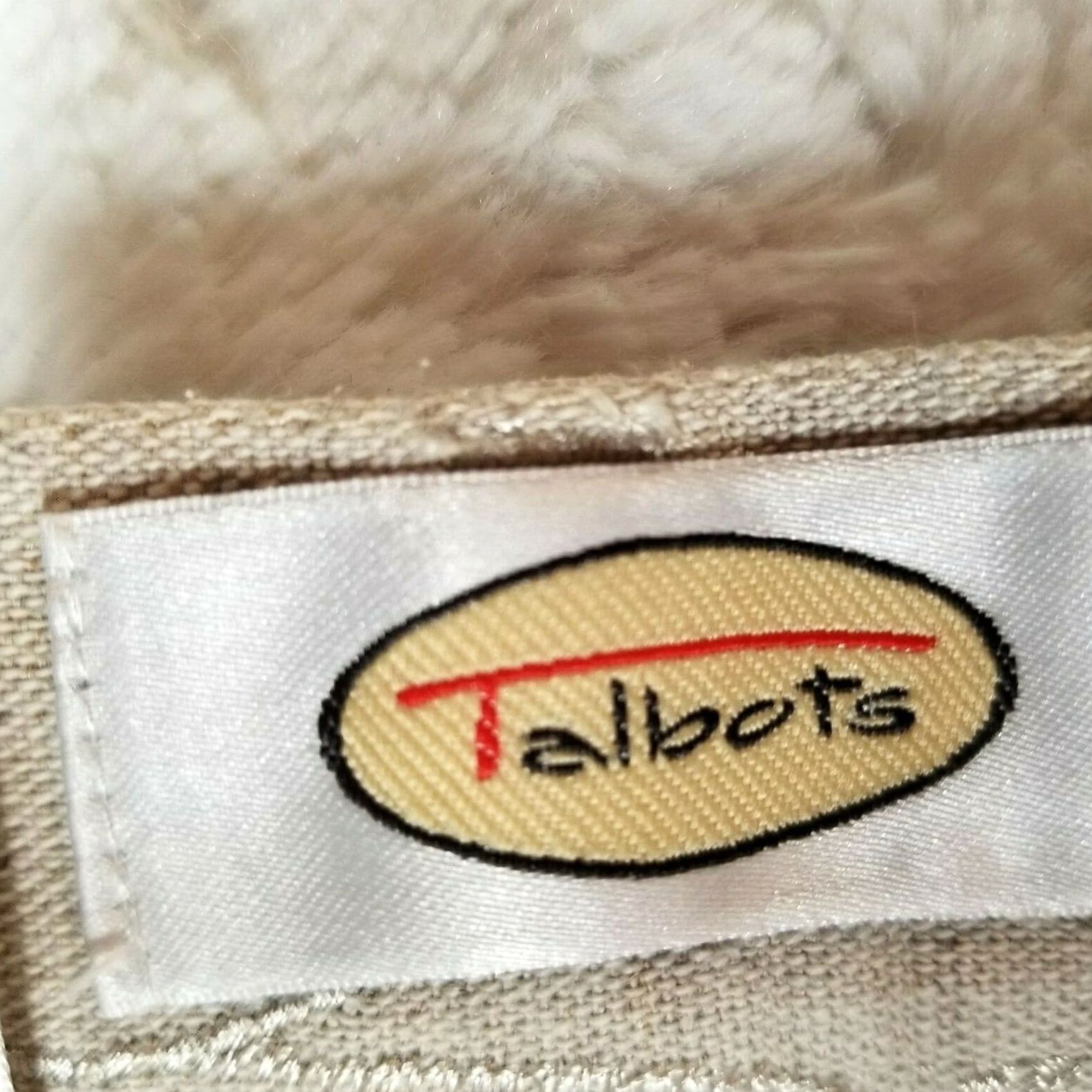 Talbots Talbots Womens Irish Linen Blend High Rise Pants 14 Embroidered Straight Leg Beige Floral Pocketed Size 36" / US 14 / IT 50 - 3 Thumbnail