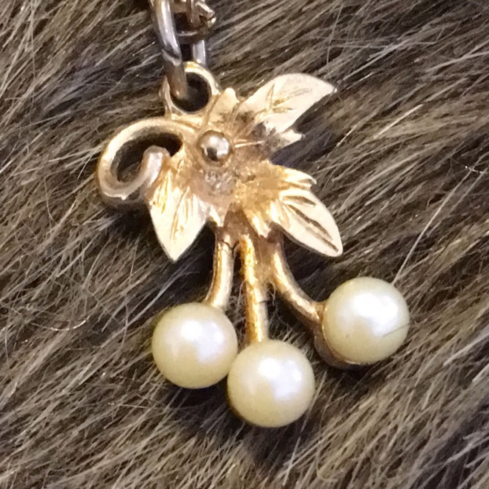 Vintage Vintage 70s gold tone leaf pendant pearl accents Size ONE SIZE - 6 Thumbnail