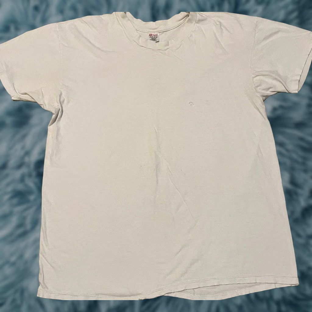 Hanes VINTAGE Hanes T-Shirt 80s 90s Distressed White XL Men Short Sleeve Grunge Punk Biker Skate Surf Trucker Destroyed Faded Logo Size US XL / EU 56 / 4 - 1 Thumbnail
