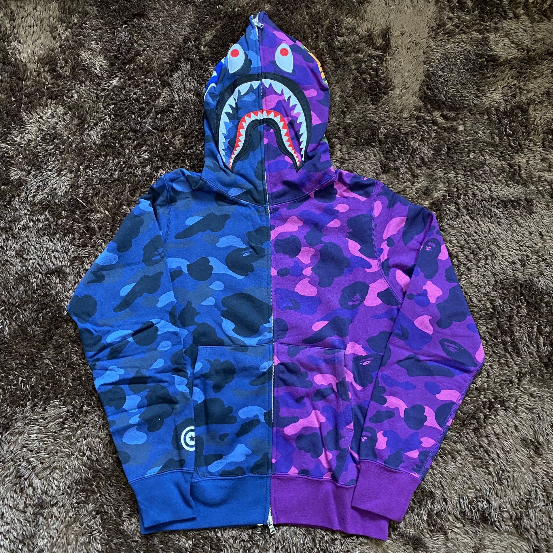 Bape Bape Shark Purple Hoodie m Men Size US M / EU 48-50 / 2 - 1 Thumbnail
