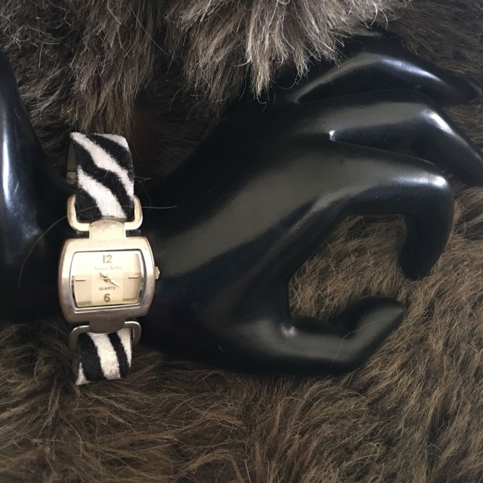 Jewelry Ladies Anna Bella zebra print band silver watch Size ONE SIZE - 2 Thumbnail