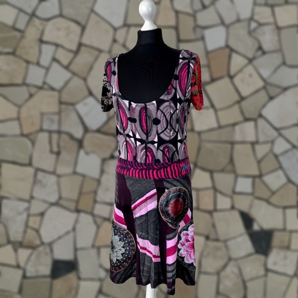 Desigual Desigual Dress XL Women A-Line Midi Multicoloured Shirt? Size XL / US 12-14 / IT 48-50 - 1 Thumbnail