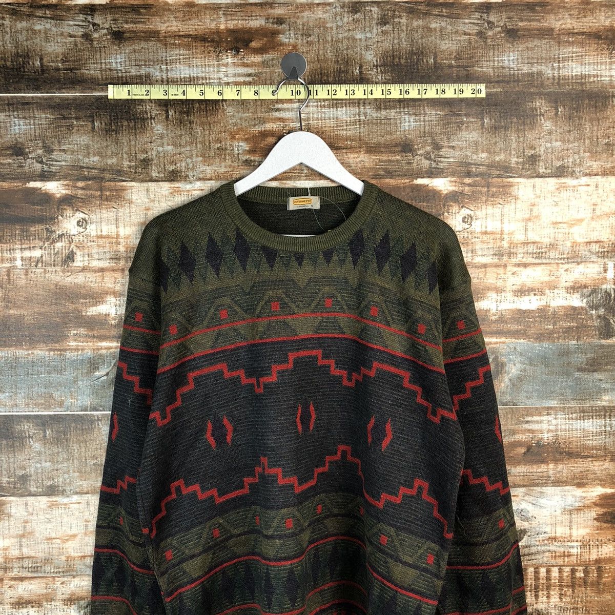 Vintage Intermezzo Green art vintage sweatshirt Knitwear #A1327 Size US L / EU 52-54 / 3 - 2 Thumbnail