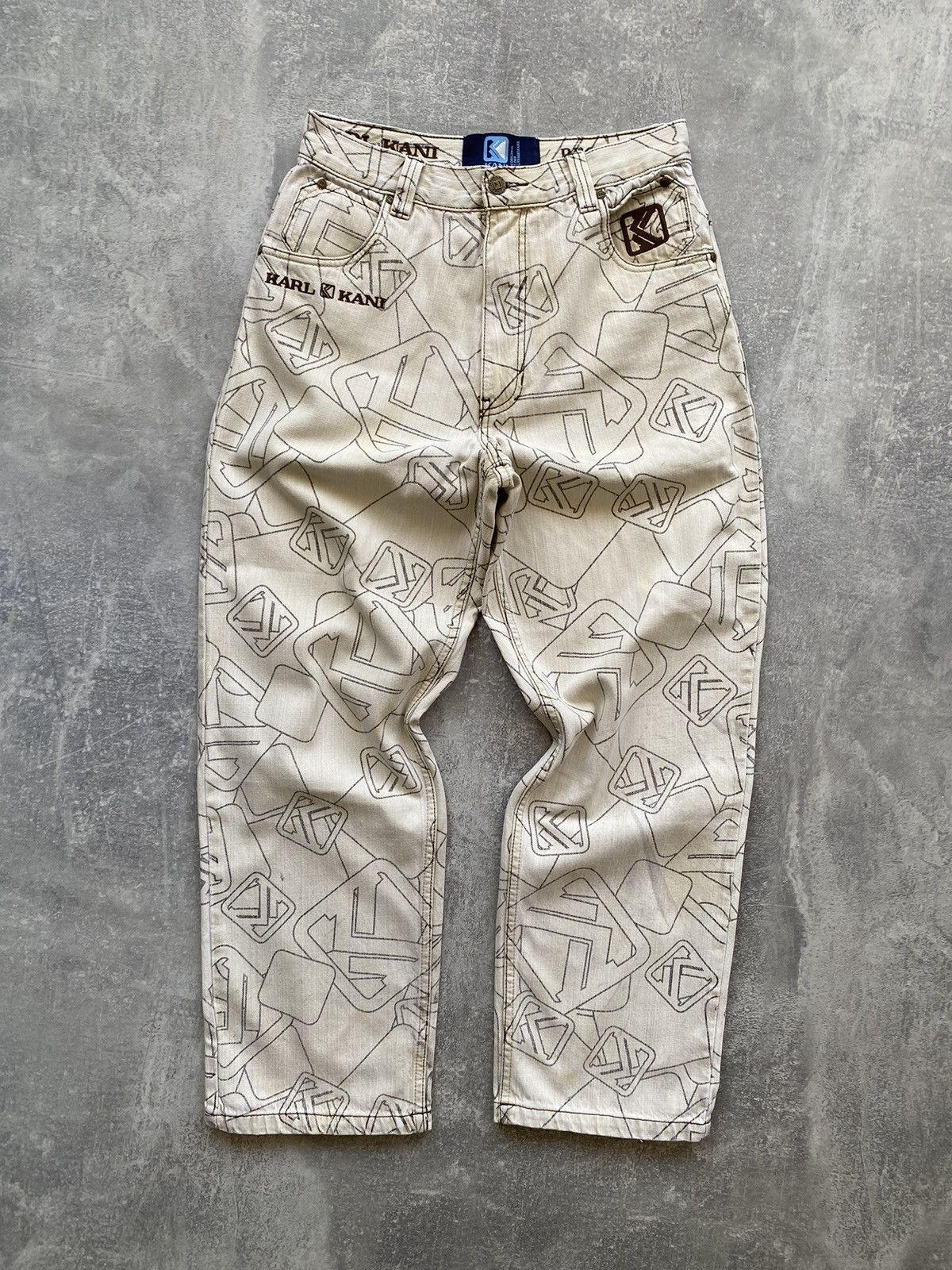 Karl Kani × Vintage Rare Vintage Karl Kani Monogram Baggy Jeans Rap Size US 30 / EU 46 - 2 Thumbnail