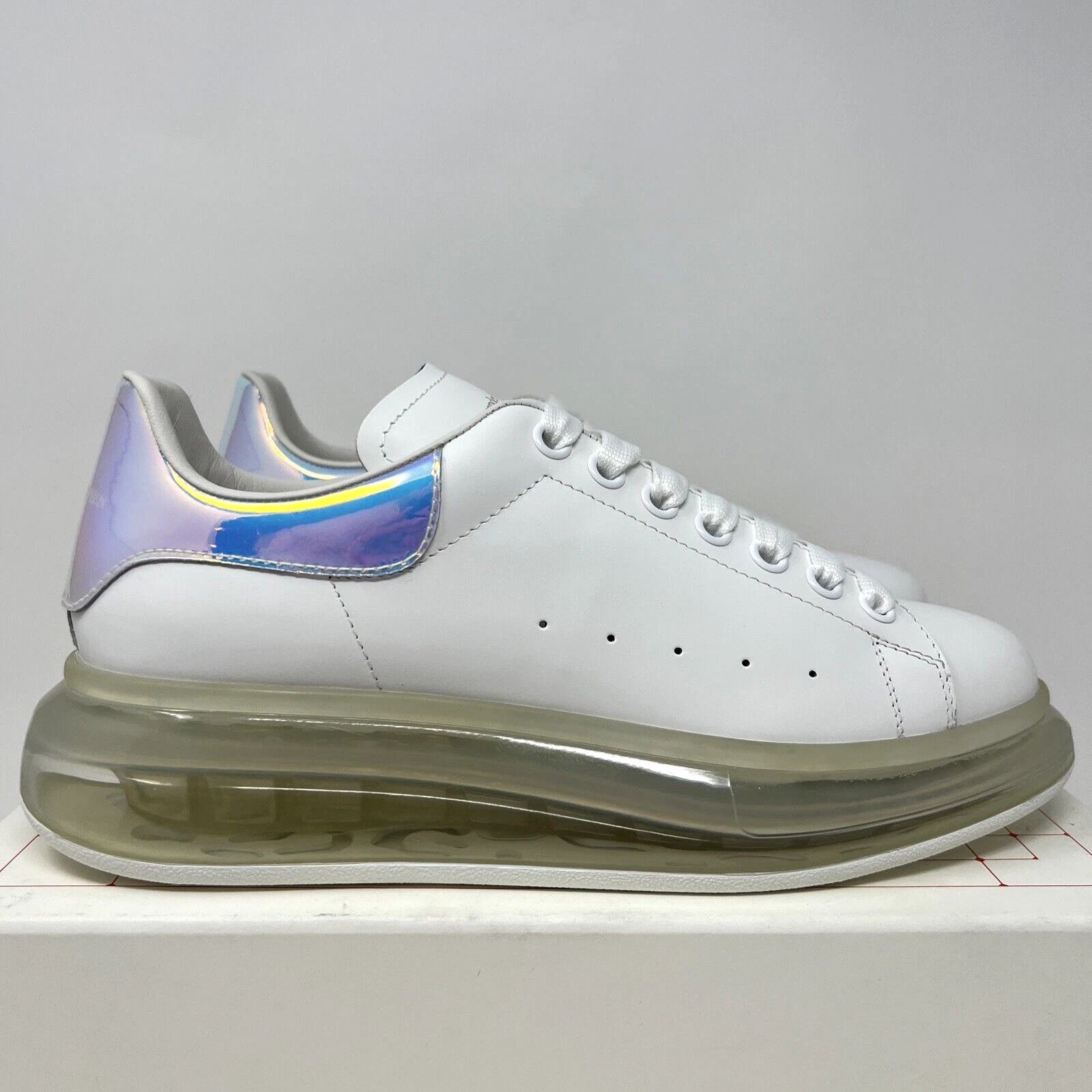 Alexander McQueen o1w1db10925 Oversized Transparent Sole Sneaker in White Size US 5.5 / IT 35.5 - 1 Thumbnail