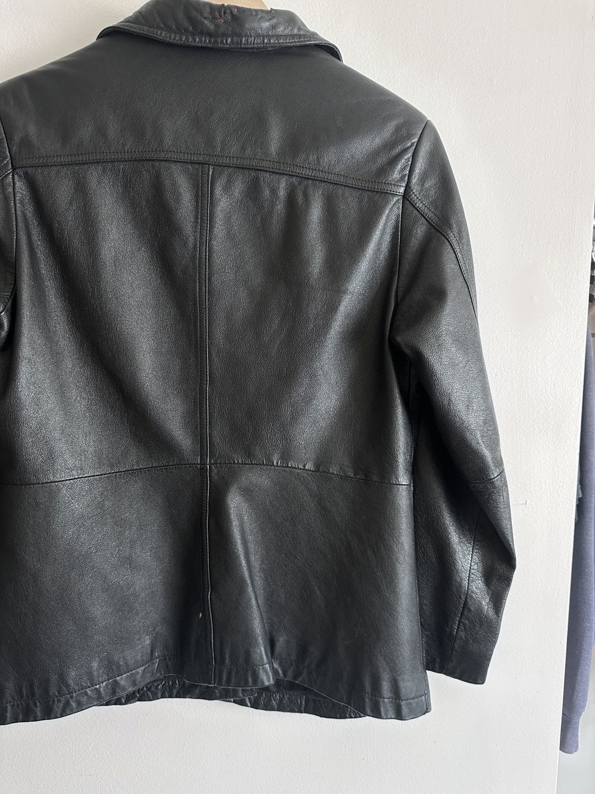 Vintage × Wilsons Leather Black Wilsons Leather Blazer Size L / US 10 / IT 46 - 6 Thumbnail