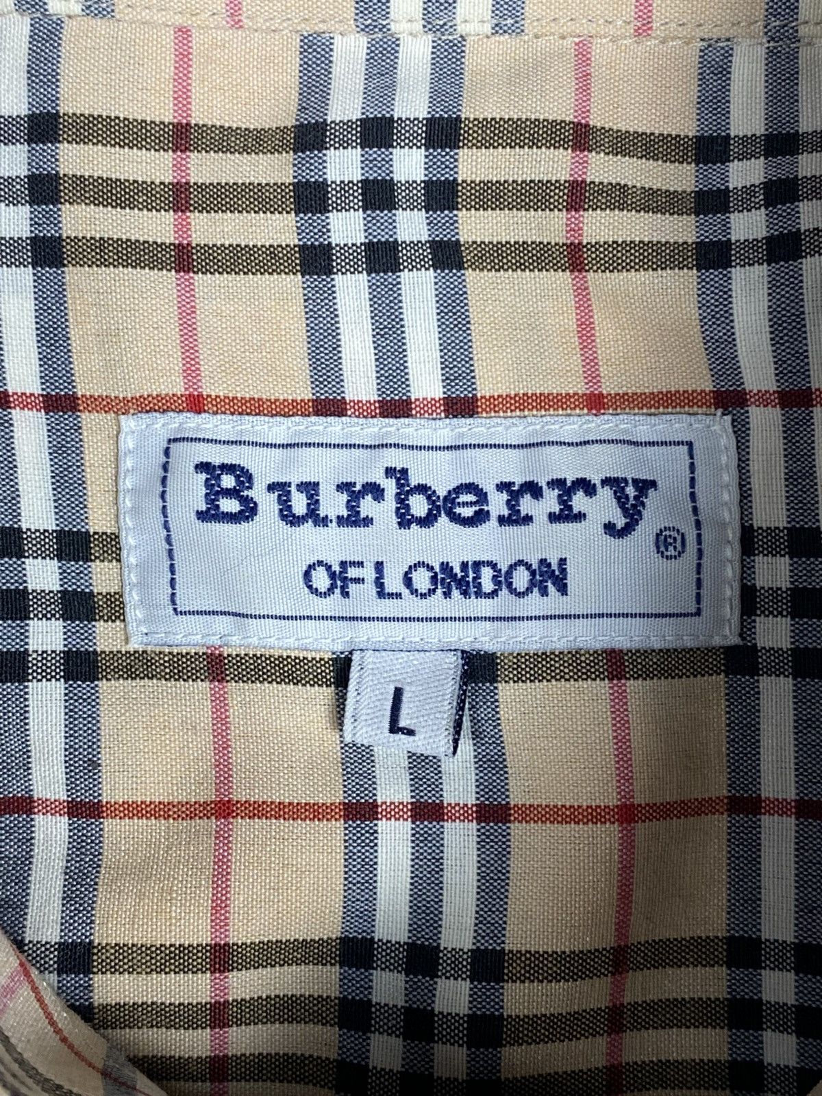 Burberry Vintage Burberry London Nova Check Short Sleeve Shirt Beige Size US L / EU 52-54 / 3 - 12 Thumbnail