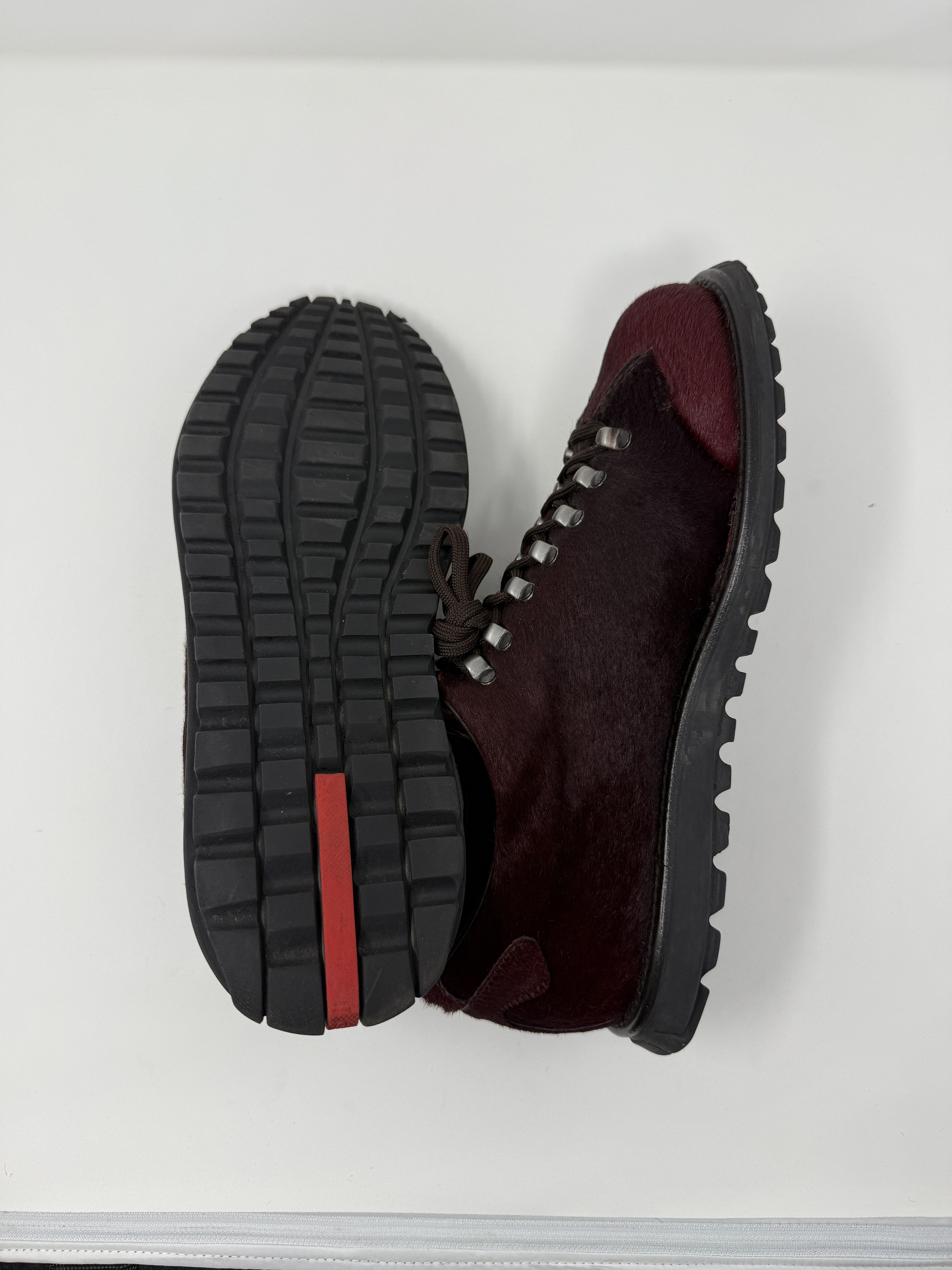 Prada Prada Linea Rossa Vintage Pony Hair Sport Boot Rich Burgundy Size US 9.5 / EU 42-43 - 2 Thumbnail