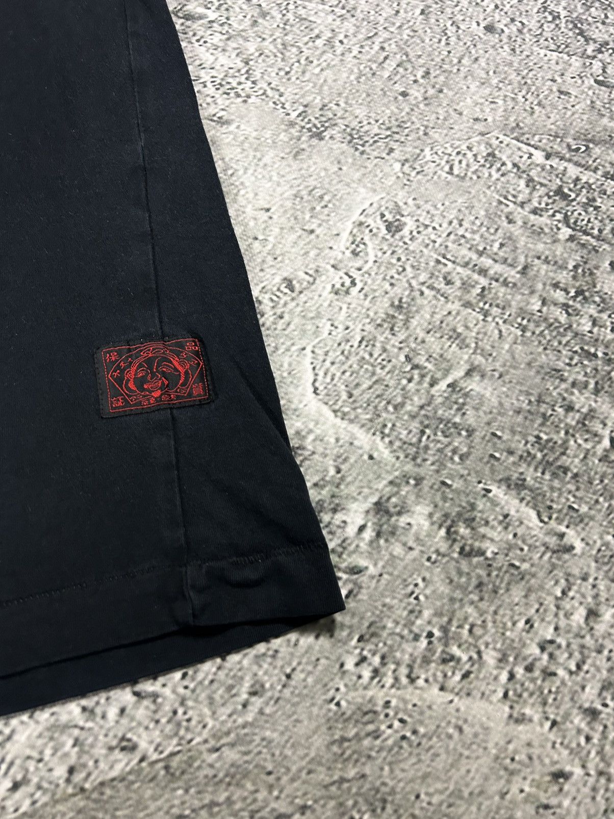 Evisu t-shirt vintage big logo seagull EU ED black pink