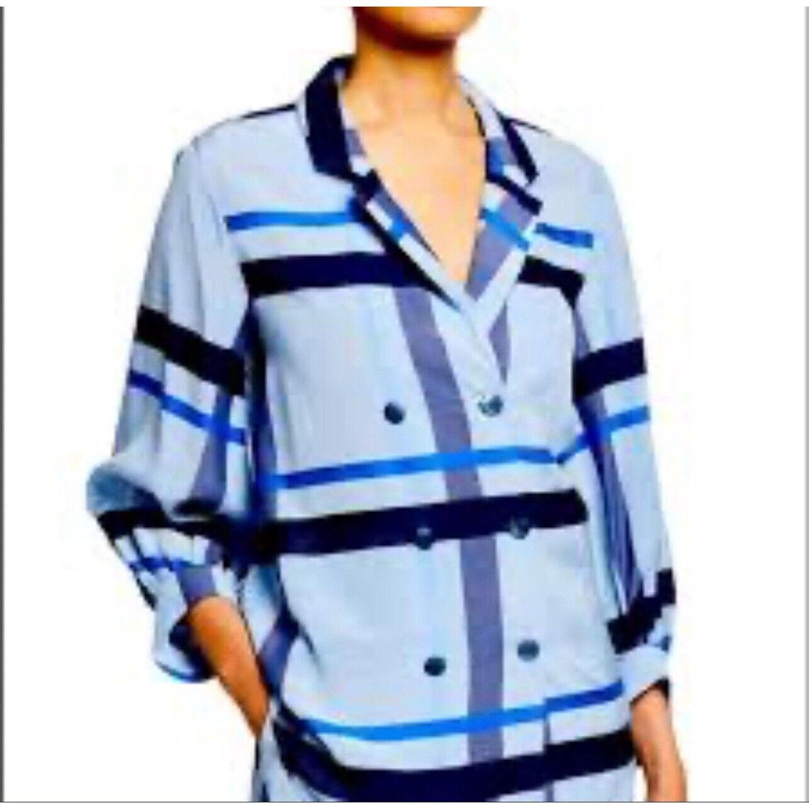 Lela Rose Lela Rose Plaid Oversized Double Breasted Balloon Sleeves 6 Size M / US 6-8 / IT 42-44 - 1 Thumbnail