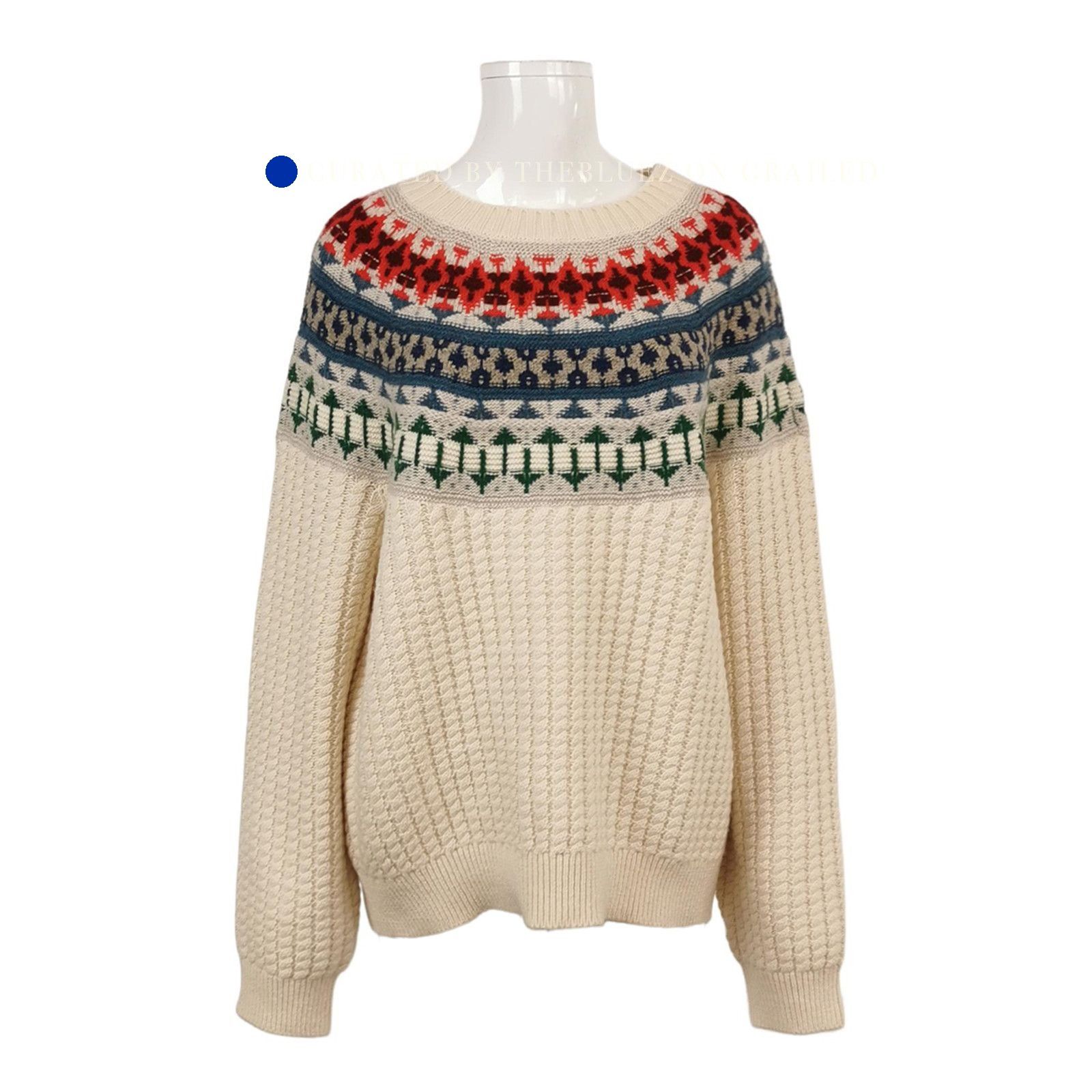 Loro Piana Cashmere Holiday Pattern Sweater in Beige Size US XL / EU 56 / 4 - 1 Thumbnail