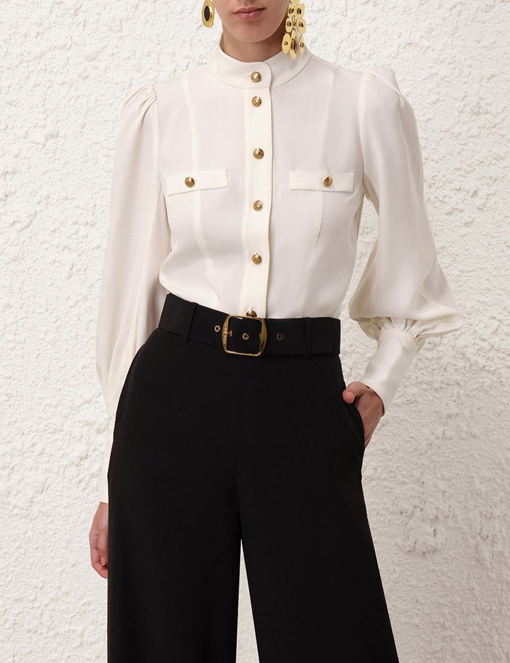 Zimmermann oc11z0825 Utility Blouse in Cream Size XS / US 0-2 / IT 36-38 - 2 Thumbnail
