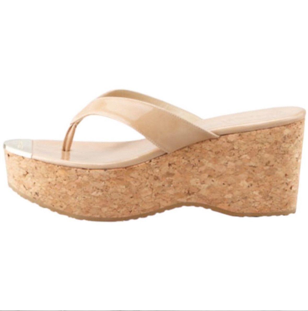 Jimmy Choo JIMMY CHOO PATHOS PATENT LEATHER CORK SANDAL SIZE 9 Size US 9 / IT 39 - 1 Thumbnail