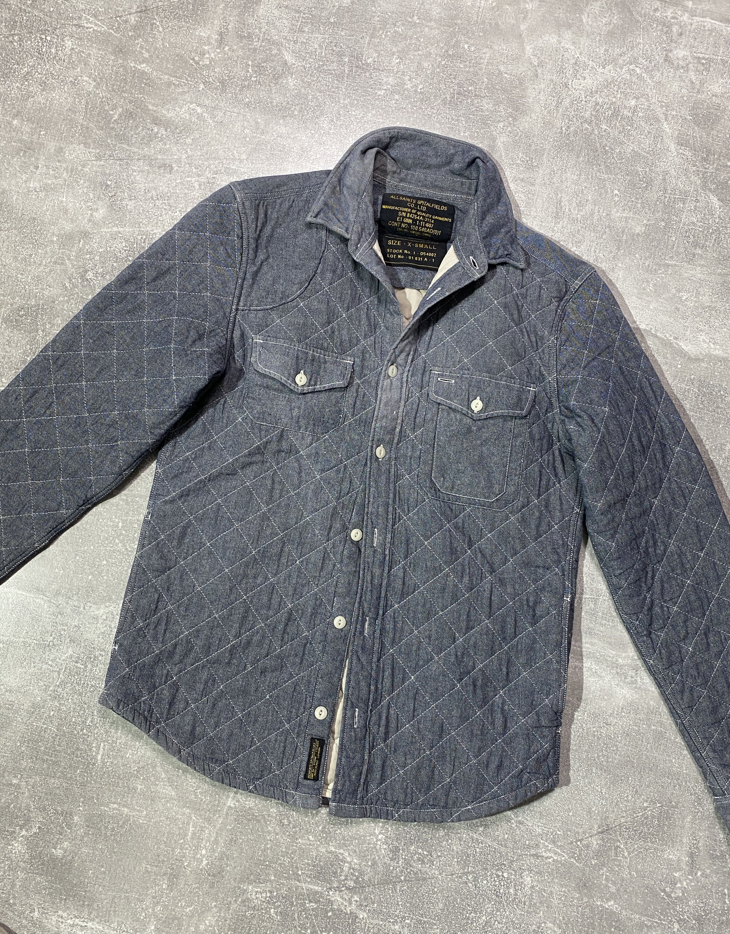 Allsaints Vintage Y2K Allsaints Sun Faded Denim Overshirt Size US S / EU 44-46 / 1 - 1 Thumbnail