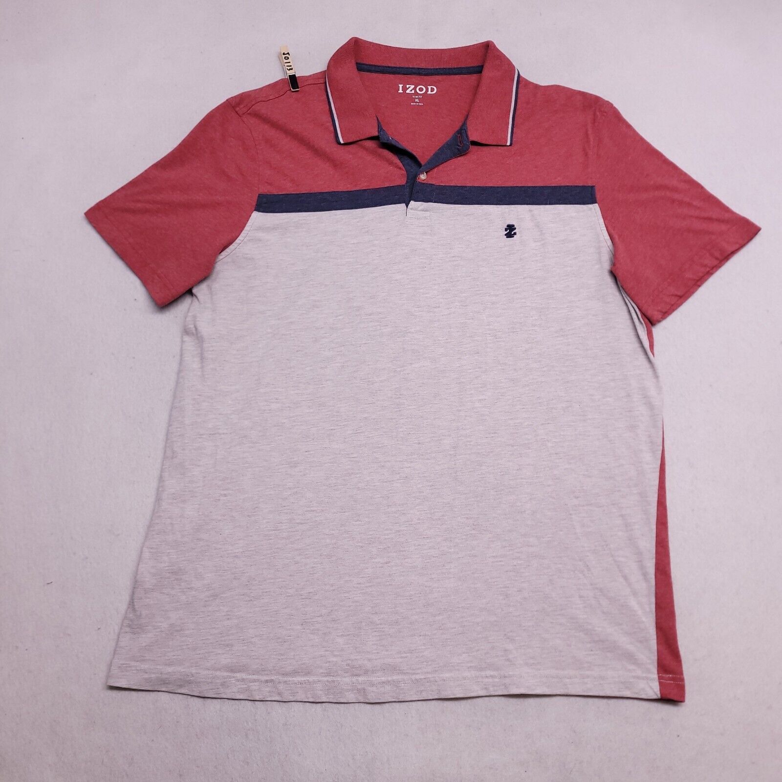 Izod IZOD Pullover Short Sleeve Polo Shirt Mens Size XL Red Gray Size US XL / EU 56 / 4 - 2 Thumbnail