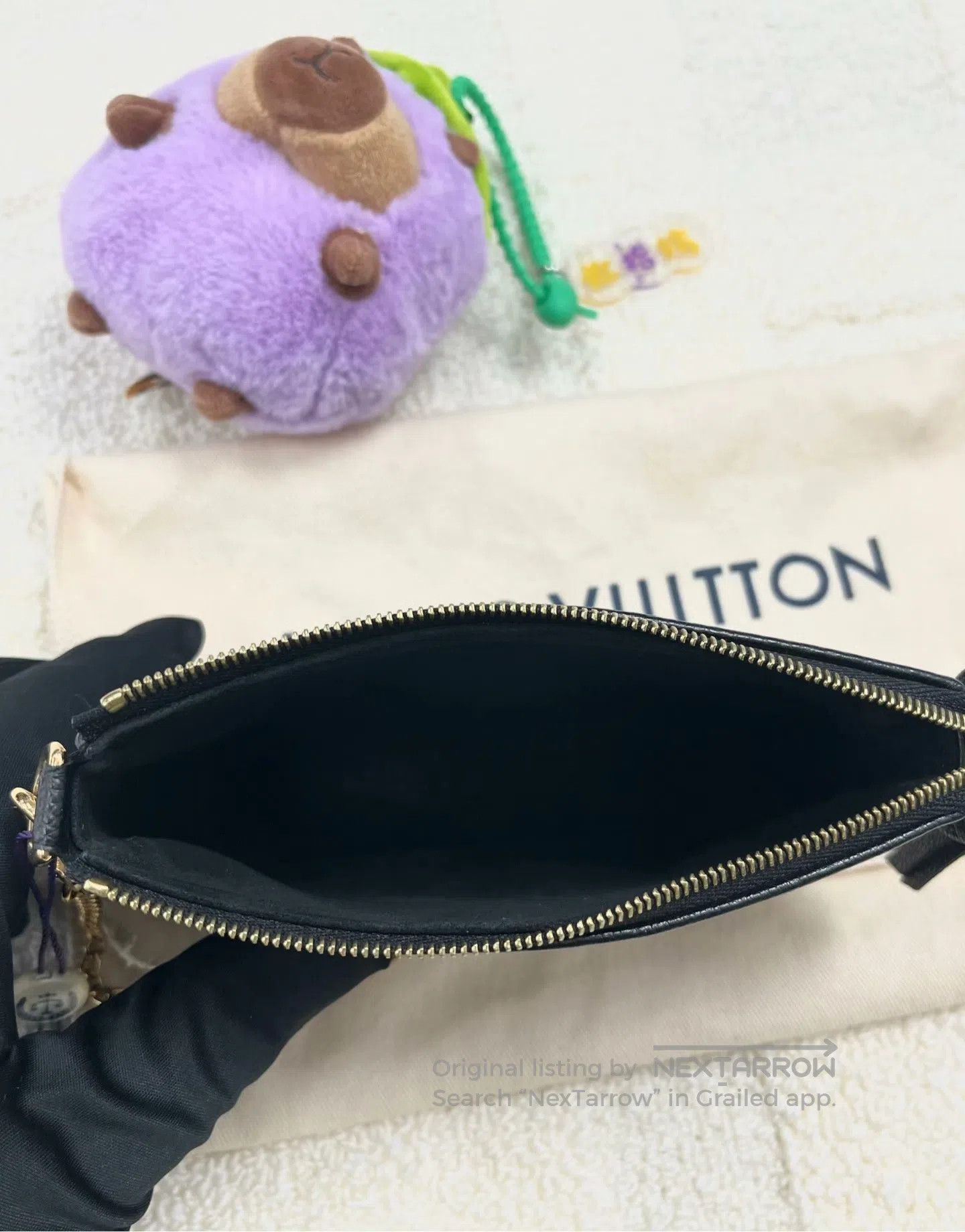 Louis Vuitton Louis Vuitton Black Printed Logo Mahjong Bag| Size ONE SIZE - 3 Thumbnail
